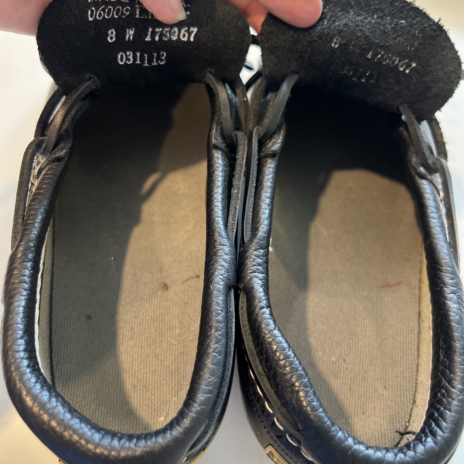 LL Bean Women Black Rubber Unlined Moccasin Gumshoes Duck Boots Size 8 W wide