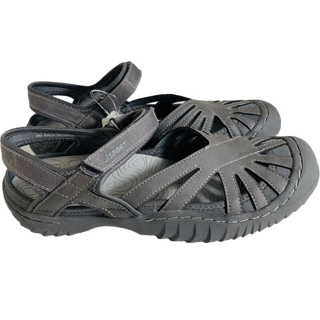 Jambu JSport POPPY Grey Sport Sandals New Womens Shoes, Size 7.5