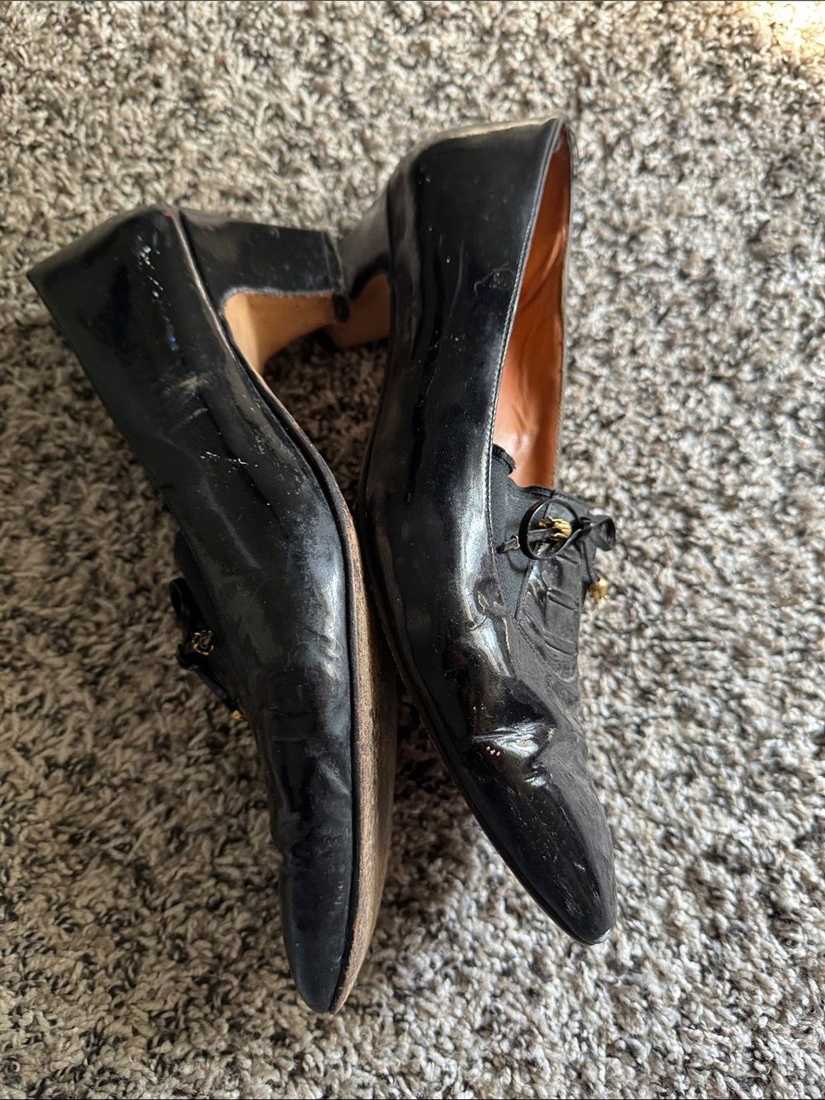 Celebrity patent leather vintage 1960s mod heels 8.5