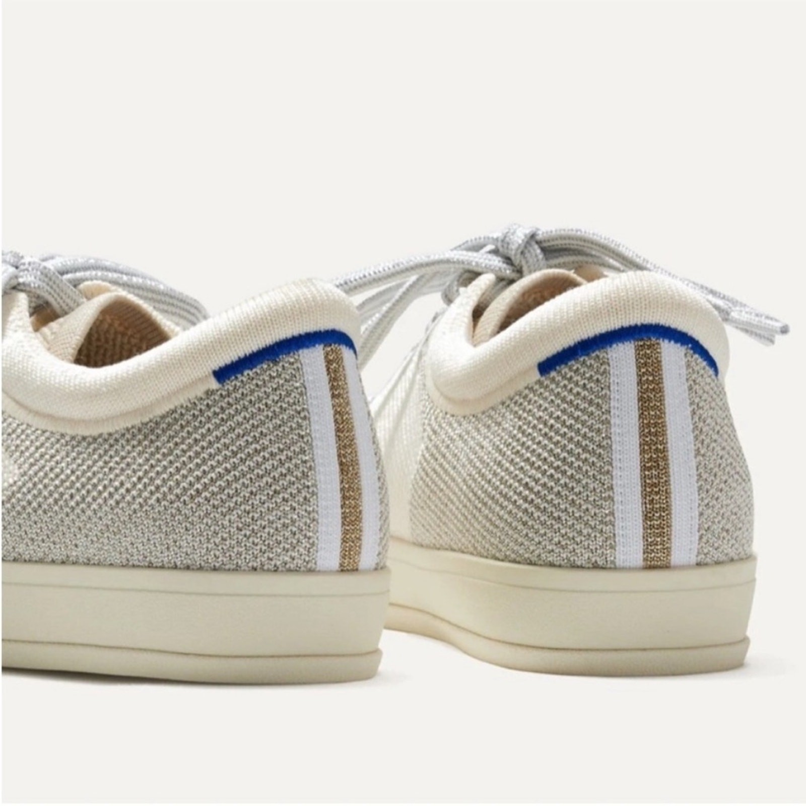 Rothy’s Lace-Up Sneakers Diamond Twill Cream Size 11.5 NIB