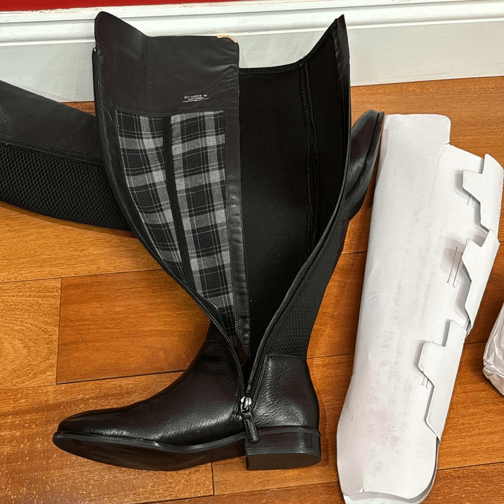 NWOT Cole Haan Dutchess Over The Knee Back Stretch Motorcycle Boots Black size 6