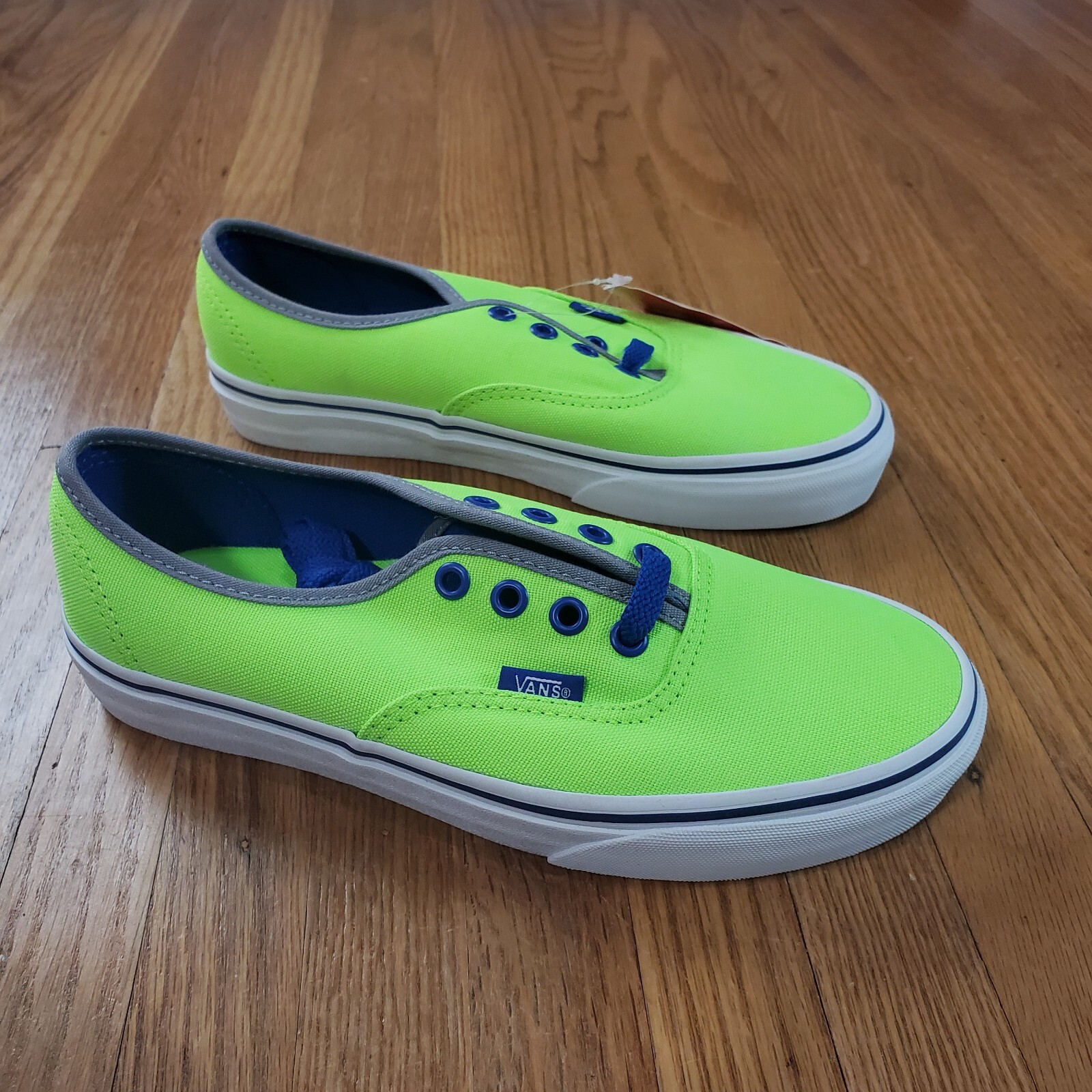 Vans Authentic Low Top Shoes Womens Sz 7 Neon Lace Up Casual Canvas