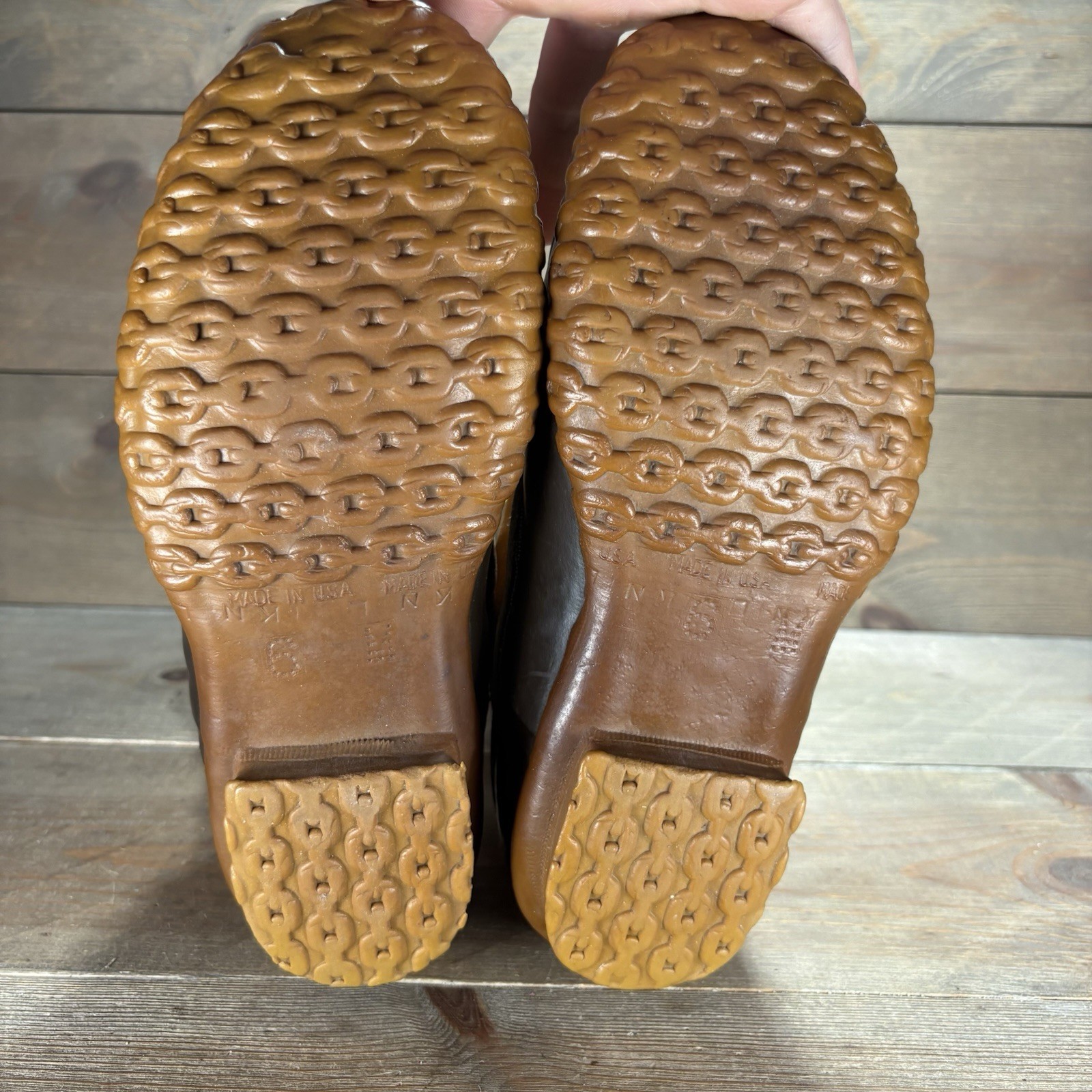 vintage Ll bean duck boots womens size 6 shoes brown leather waterproof hunting