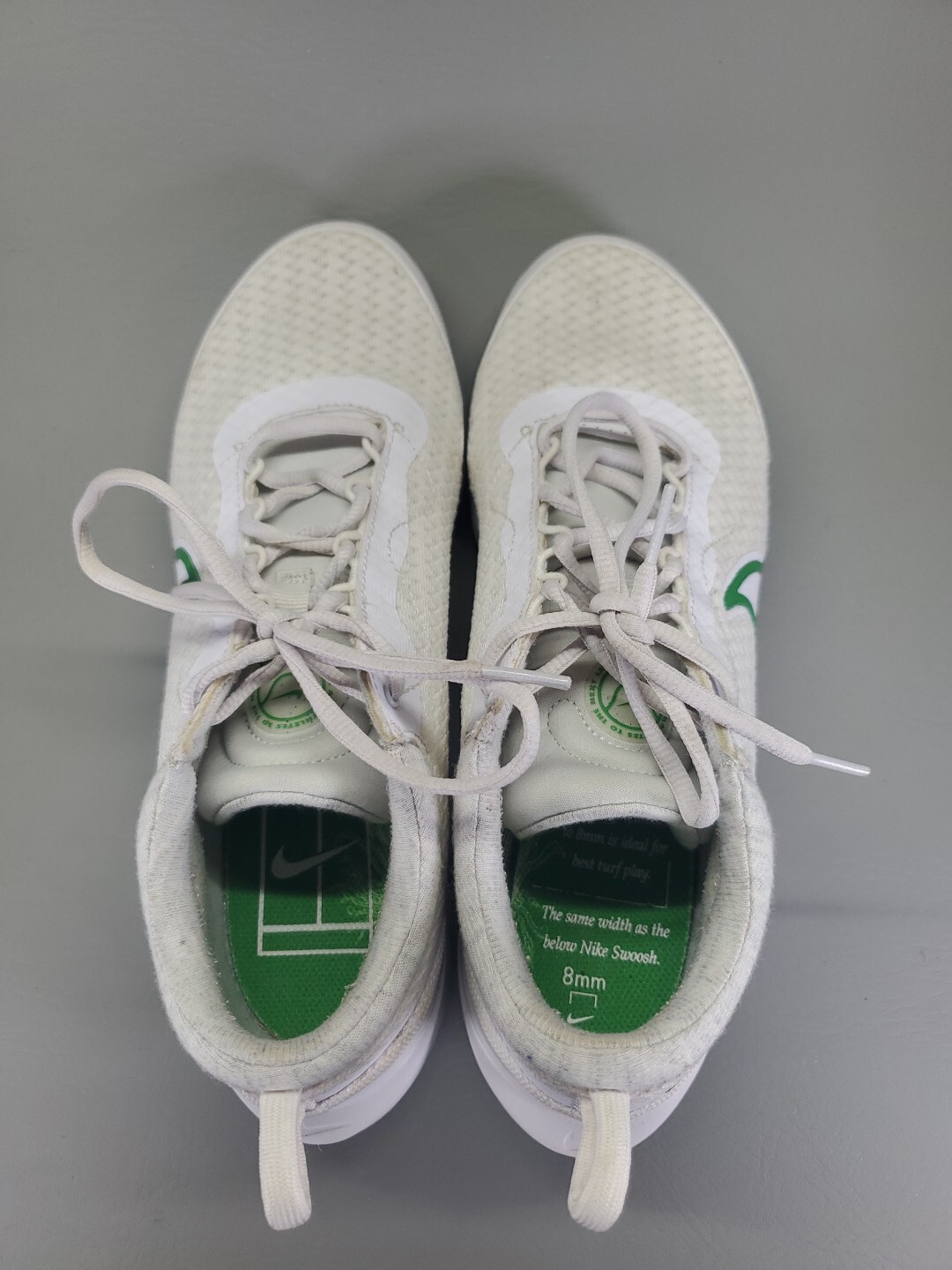Nike Court Air Zoom Pro 8mm Womens 9.5 Off White Green Tennis Shoes DV3285-103