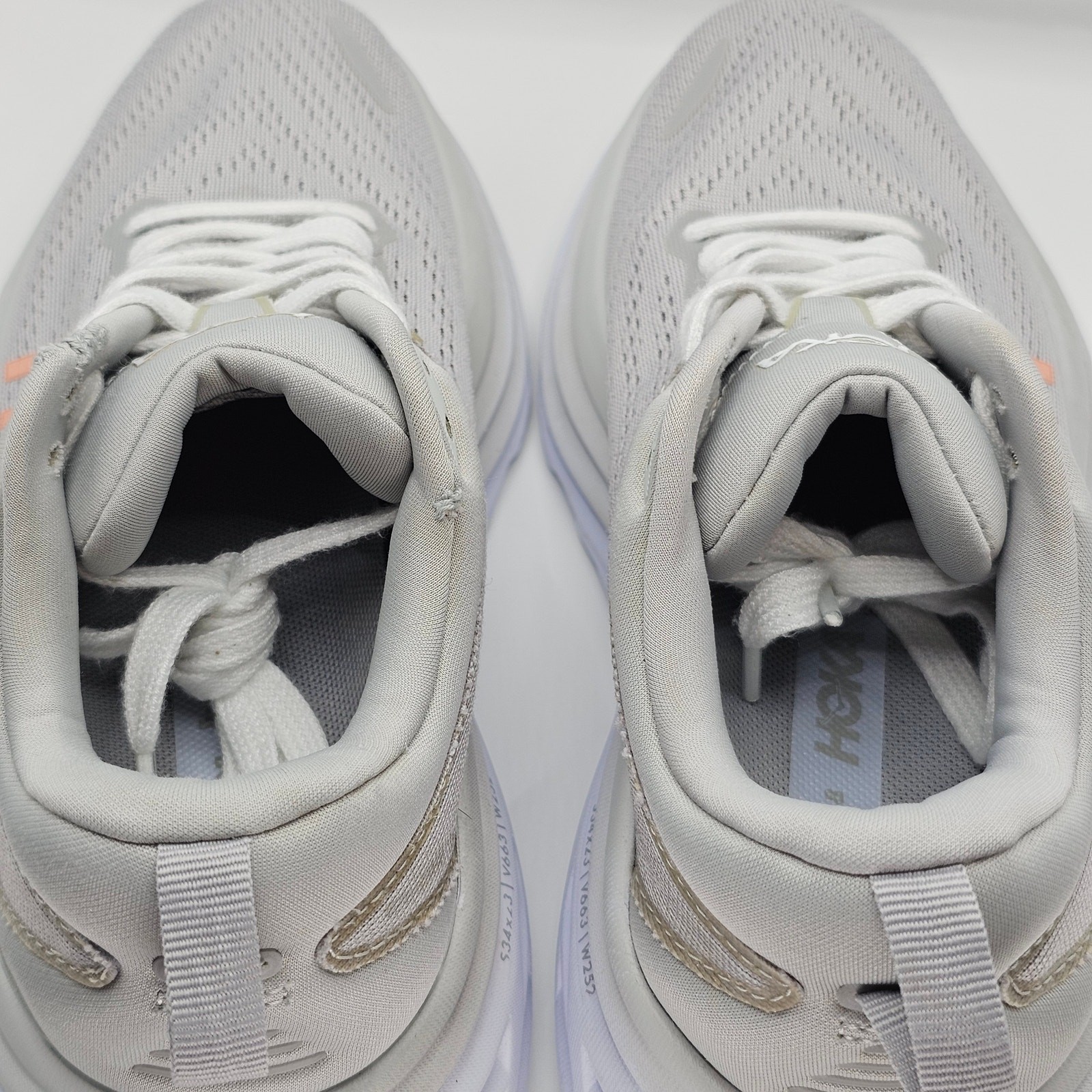 Hoka One One Bondi 8 Harbor Mist Lunar Rock Womens 6.5B UK 5 Running Shoes Grey