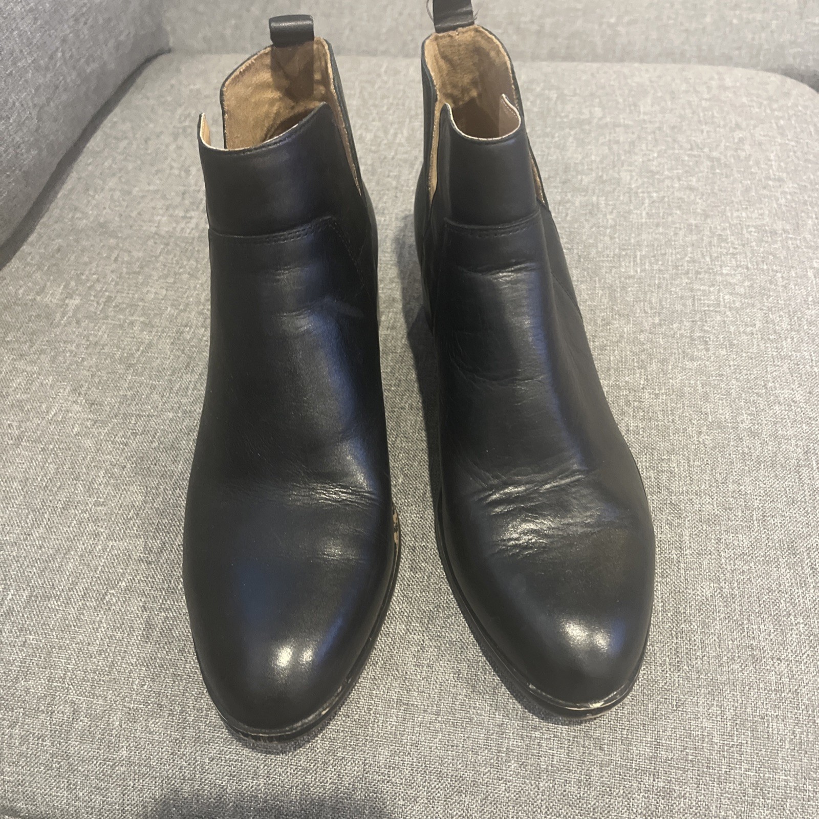 Franco Sarto Black Leather Booties Size 8M L Richland 2