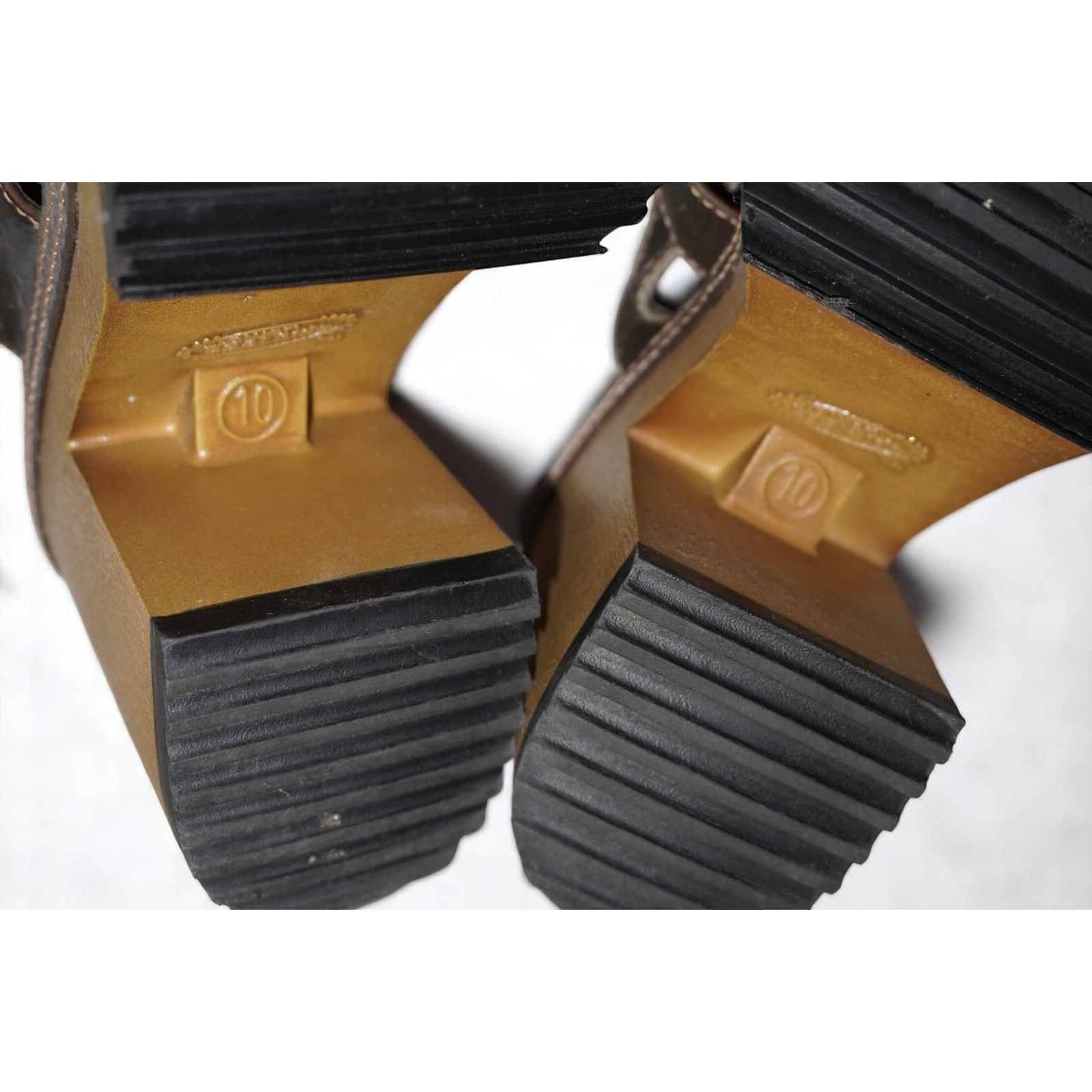 Vintage Y2K Lower East Side Chunky Platform Mule Heels Womens 10
