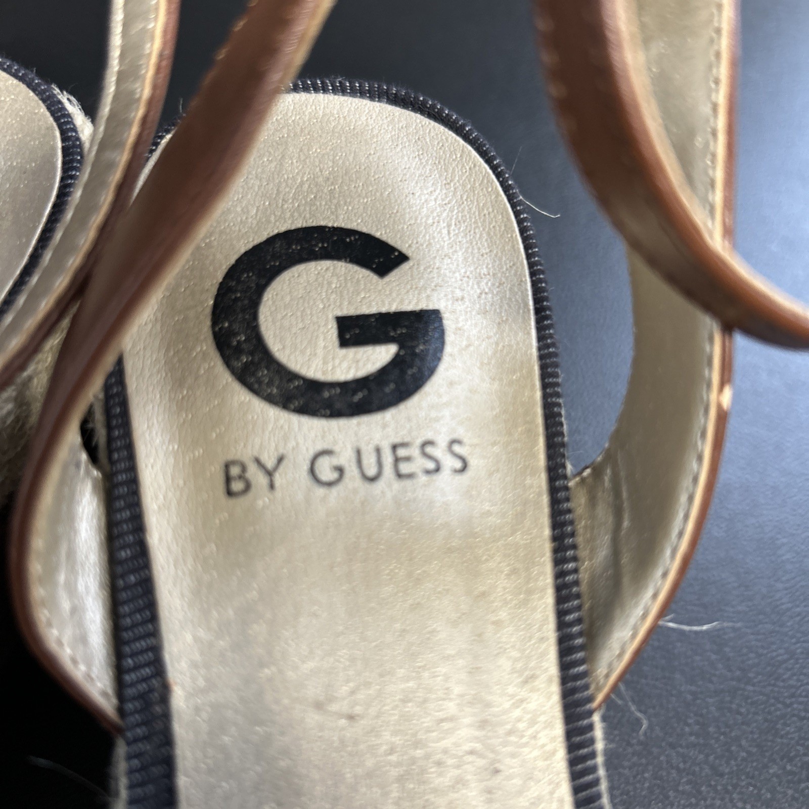 GGBAKER Women’s 7 Guess Denim Platform Espadrille Cork Sandals Ankle Strap Boho