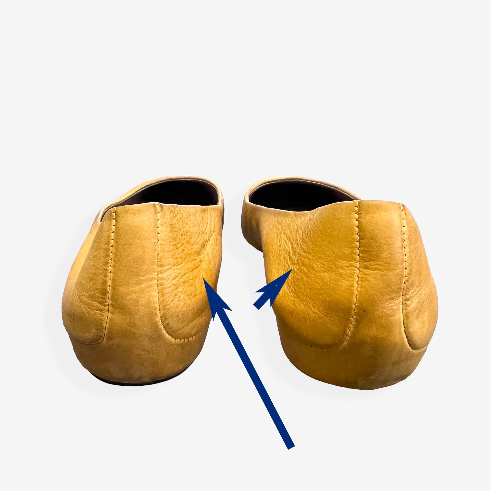 ECCO Anine Ballet Flats Women Size EU 37 (US est 6-6.5) Yellow Leather Round Toe