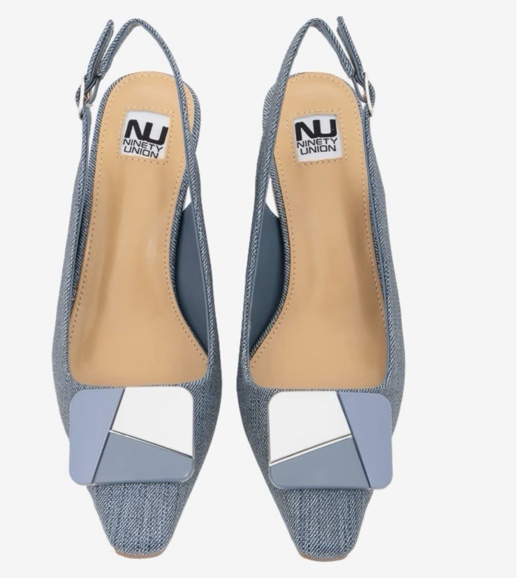 Ninety Union Sally Slingback Block Heel in Denim Blue (Size 10)