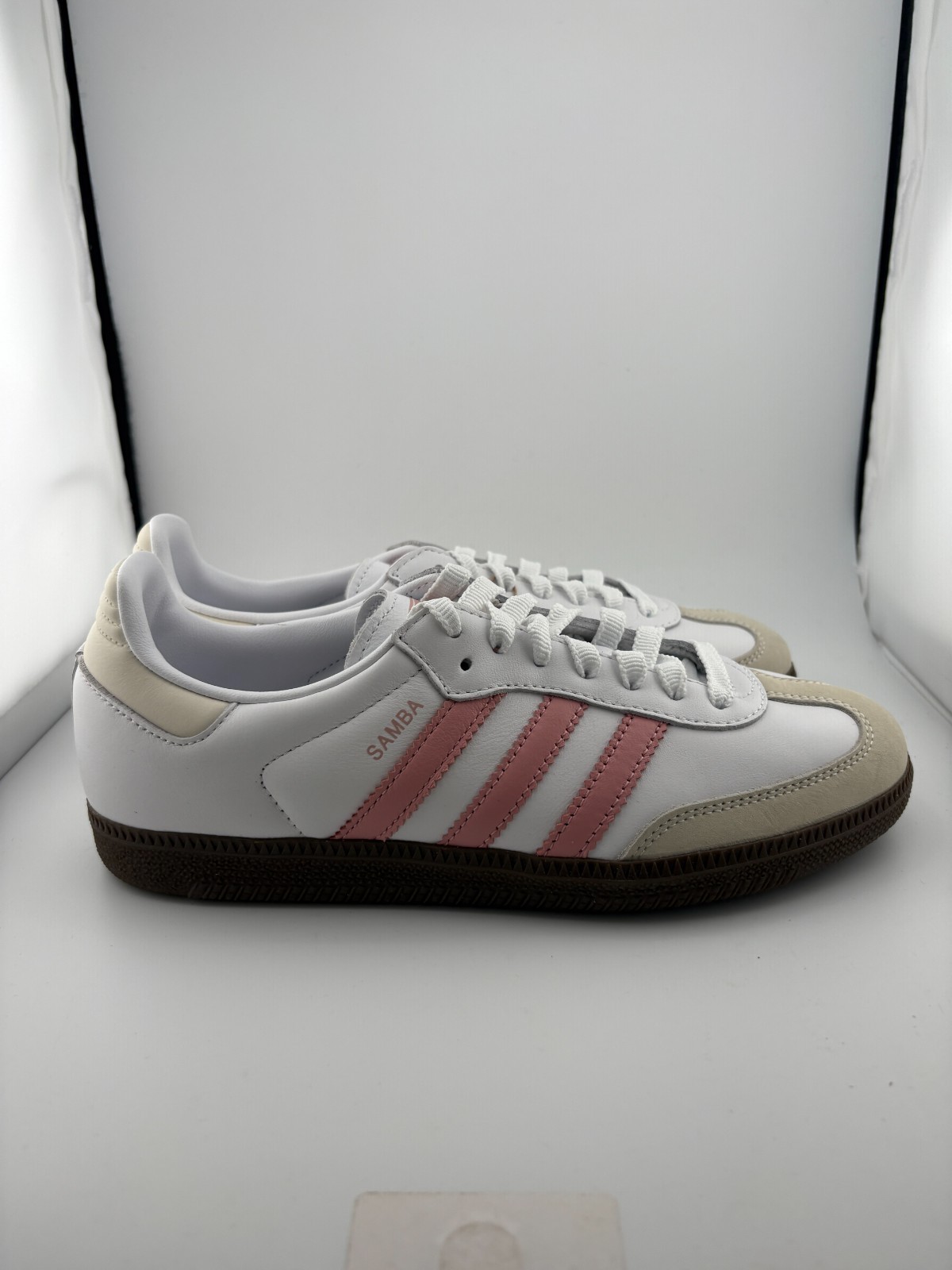 WORN adidas Samba OG White Wonder Mauve JI2677 Size 7W NO BOX