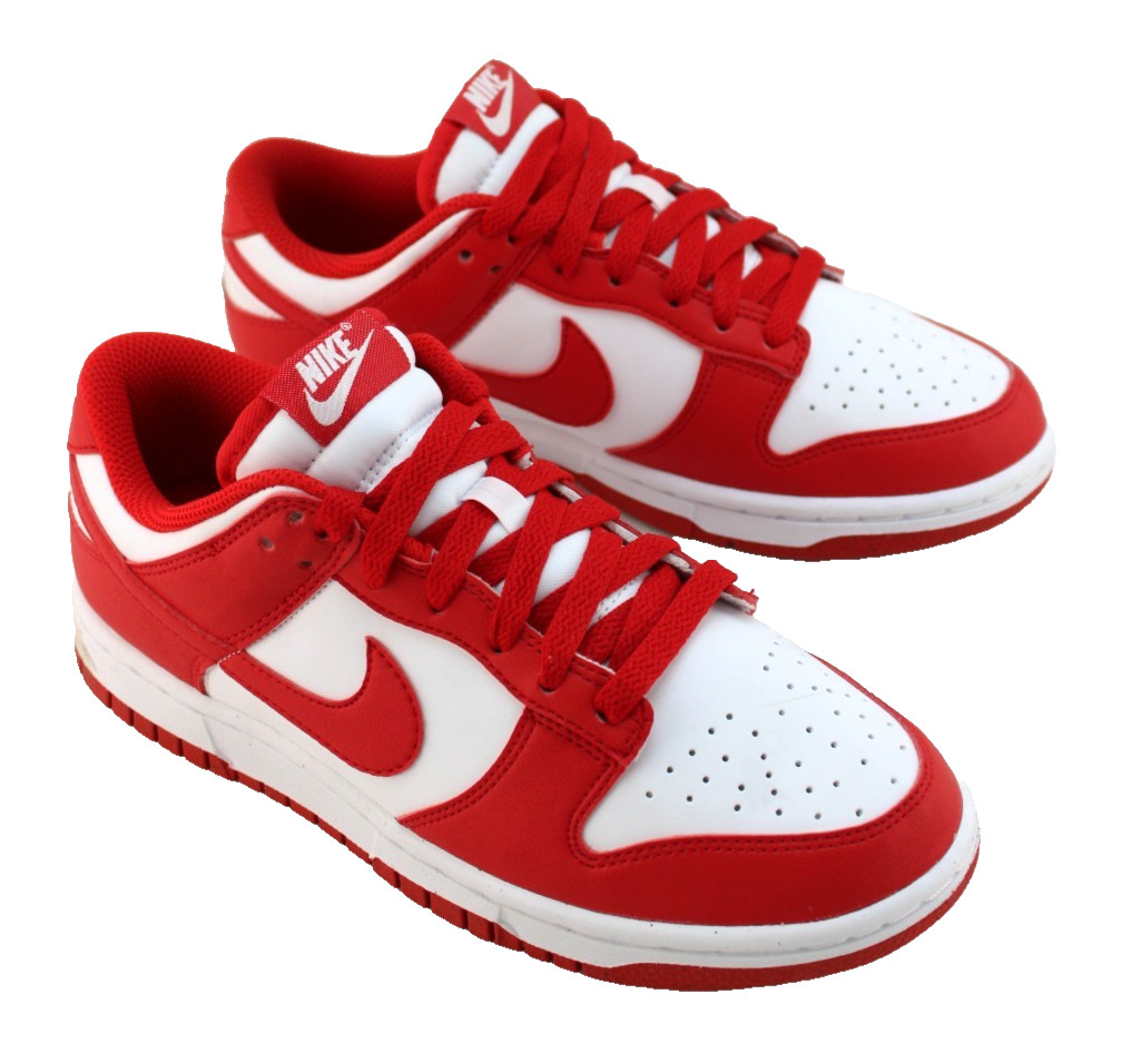 New NIKE Dunk Low Retro Women’s 7 White /Red Sneakers MSRP $120