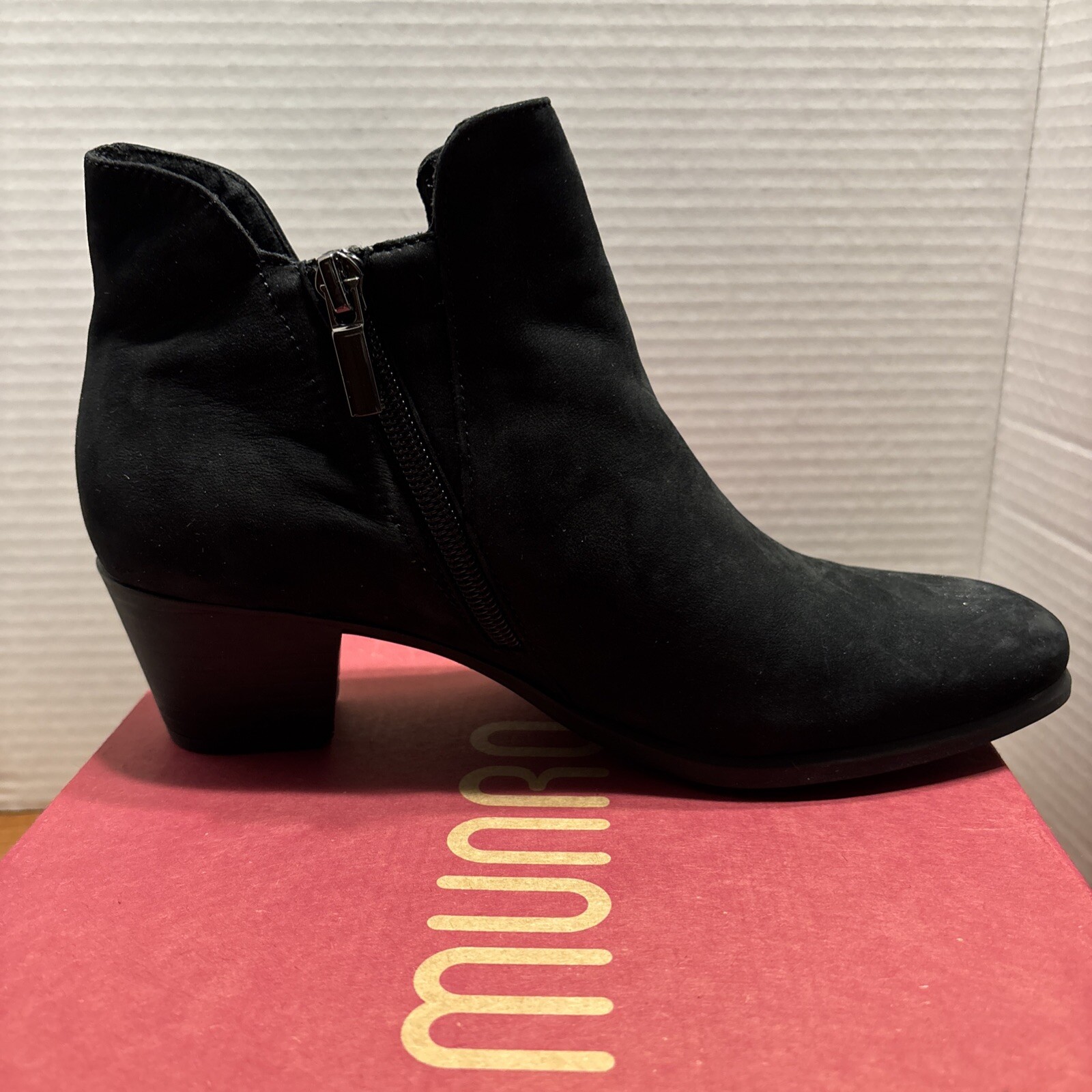 Munro Shoes Womens 7 N Jackson M612886 Suede Side Zip Black Dress Casual Party