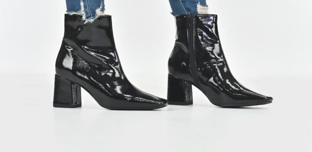 Journee Collection Womens Haylinn Block Heel Dress Booties Black Size 5.5M NIB