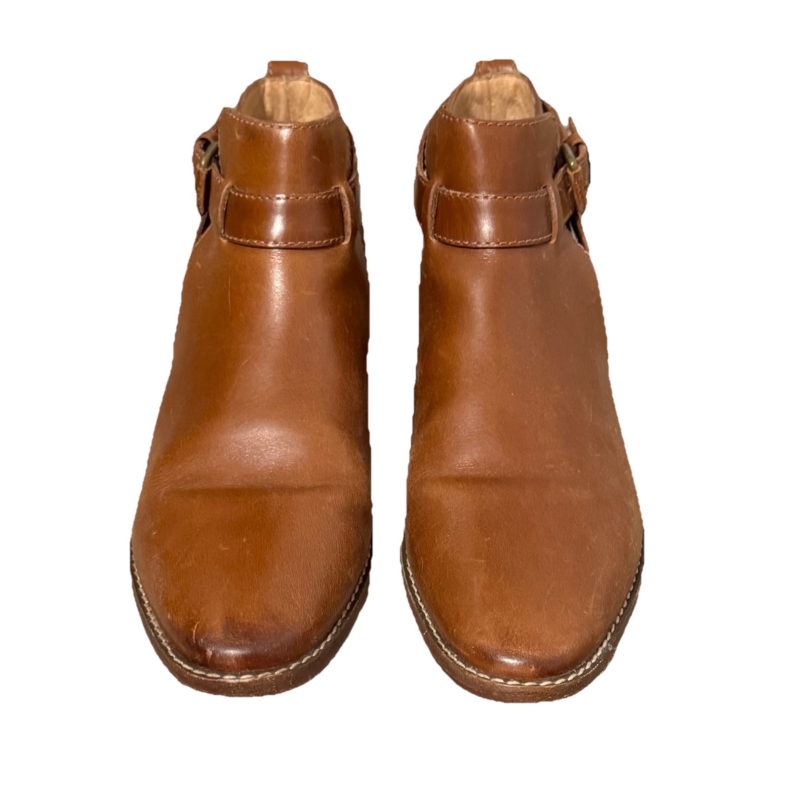 Madewell The Hollis Leather Ankle Boots Size 7 M Brown Equestrian English Saddle