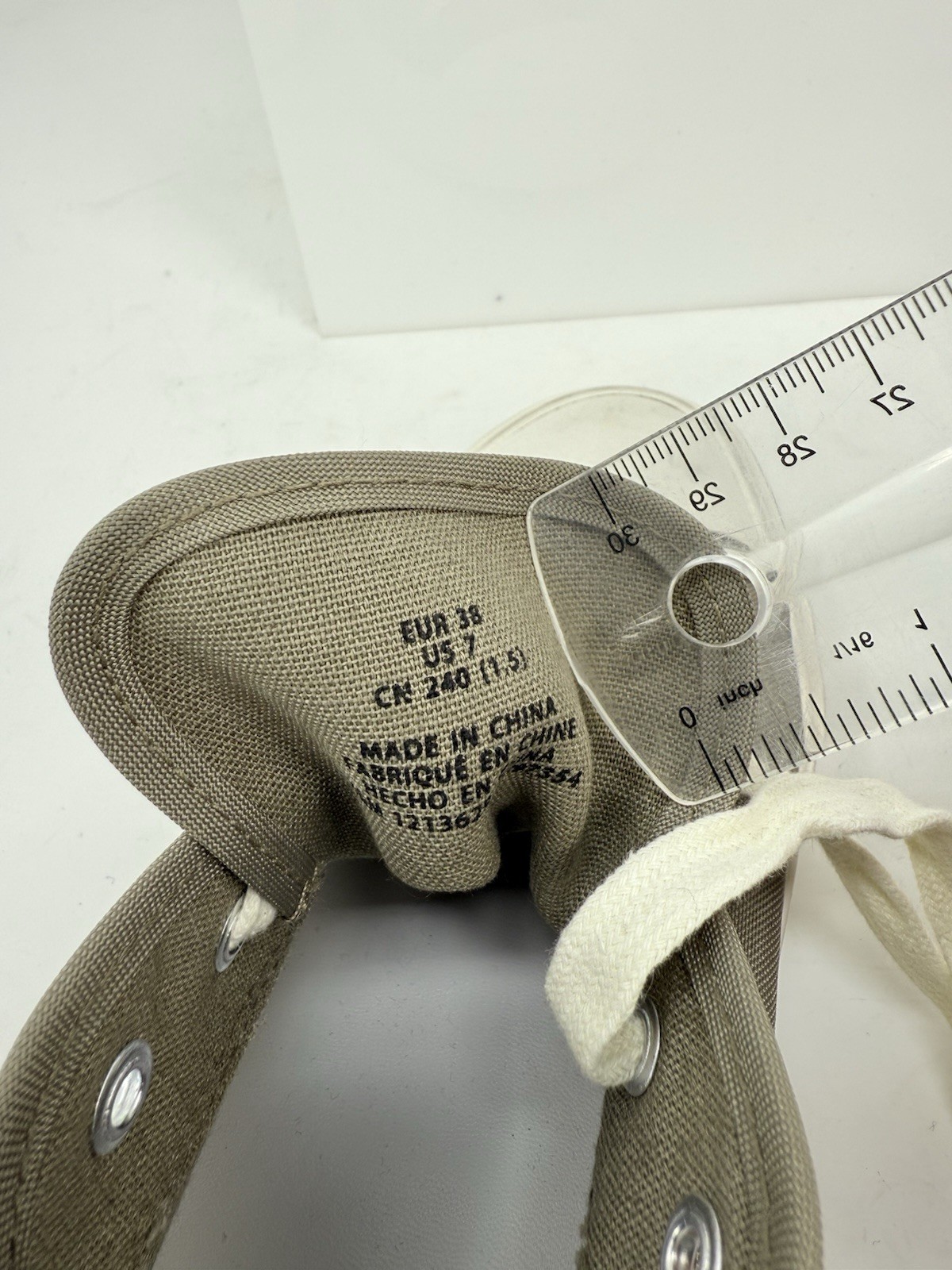 H&M Womens Shoe Size 7 Taupe (Brownish Gray) Canvas Lace Up Sneakers New *Flaw