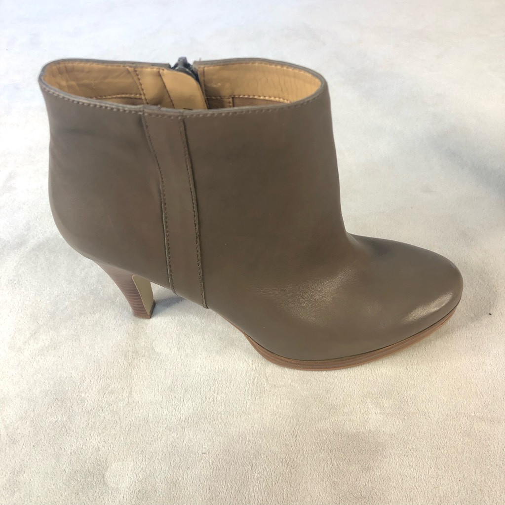 Nine West Womens Trivetto Ankle Boots Booties Brown Leather Stiletto Zip 6.5 M
