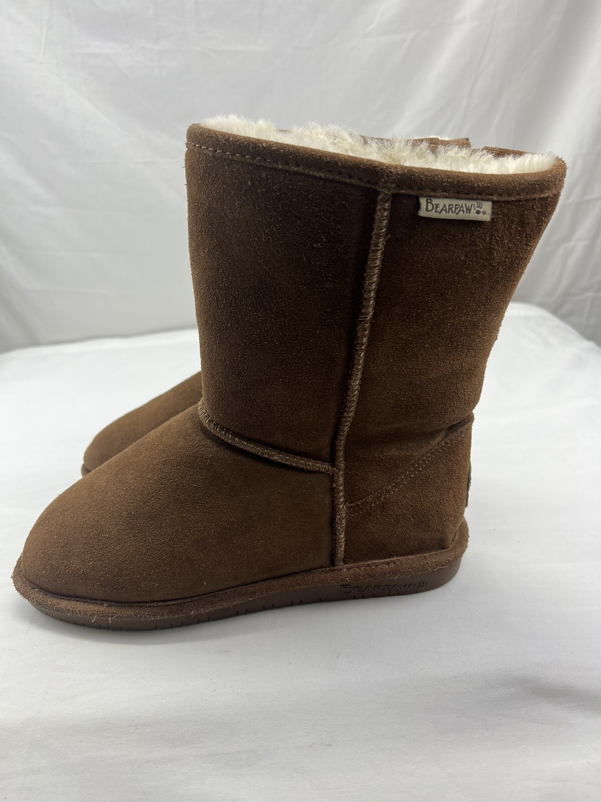 Bearpaw Emma Short Brown Round Toe Pull On Winter Boots Womens Size US 10 608W