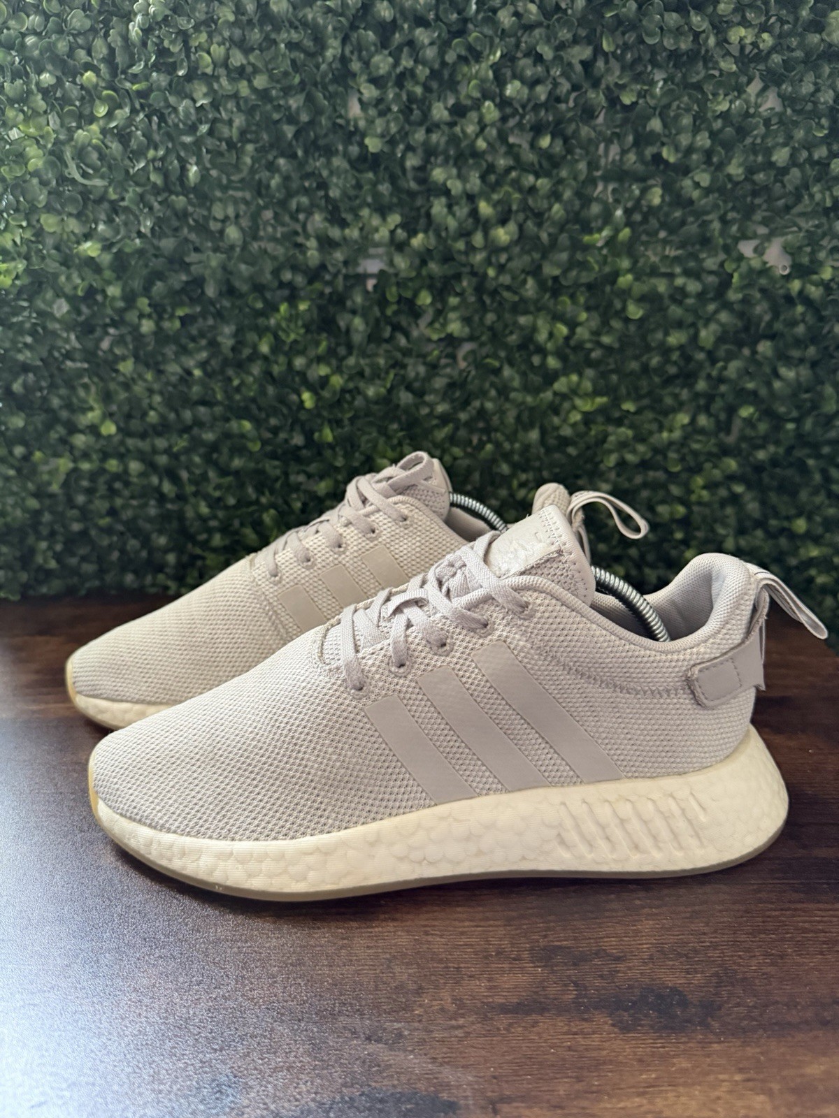 Adidas NMD R2 Gray Crystal White Womens Size 7.5 Sneakers Casual Shoes AQ0196