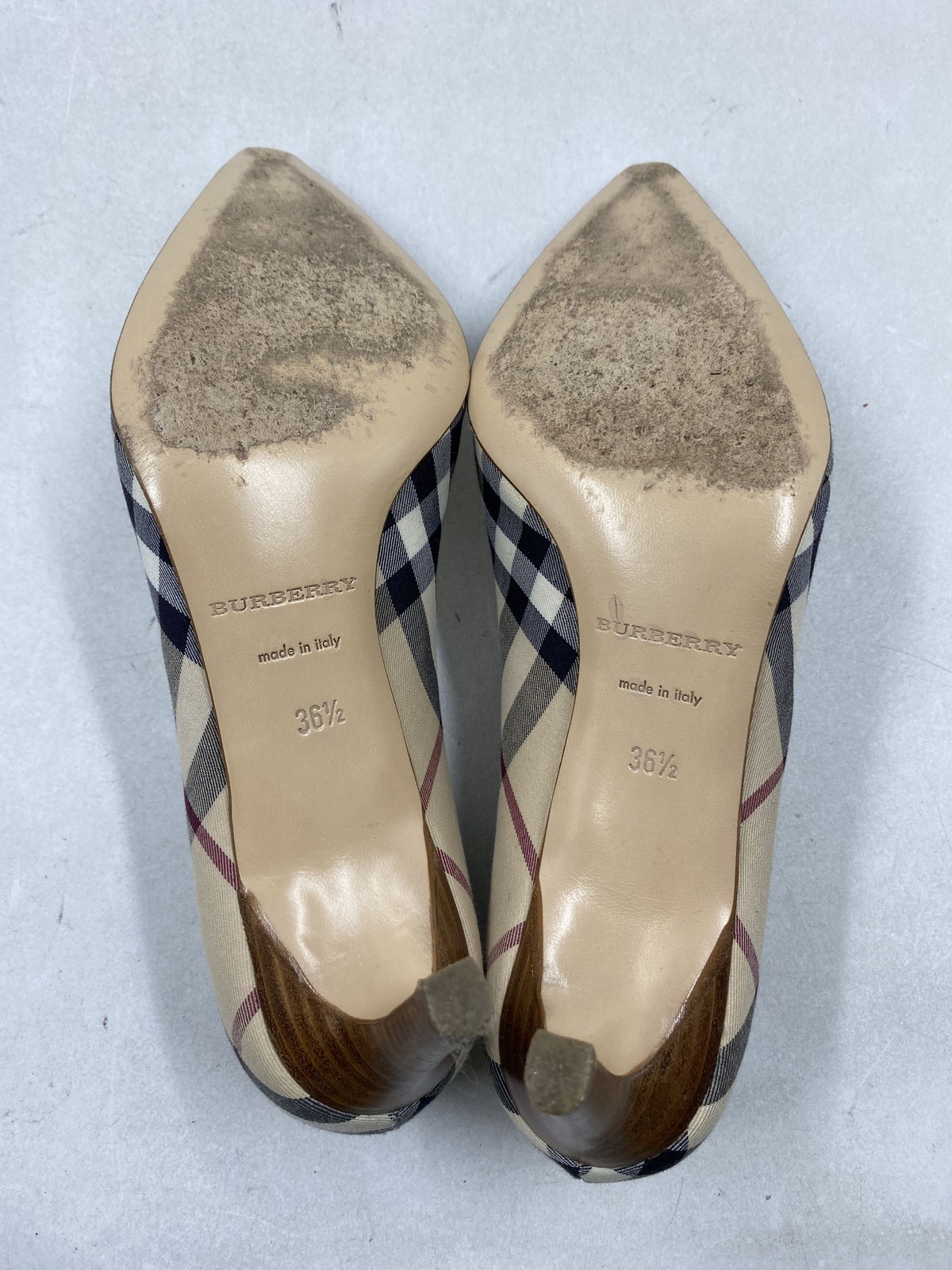 Burberry Check Dame Beige Pumps W 6