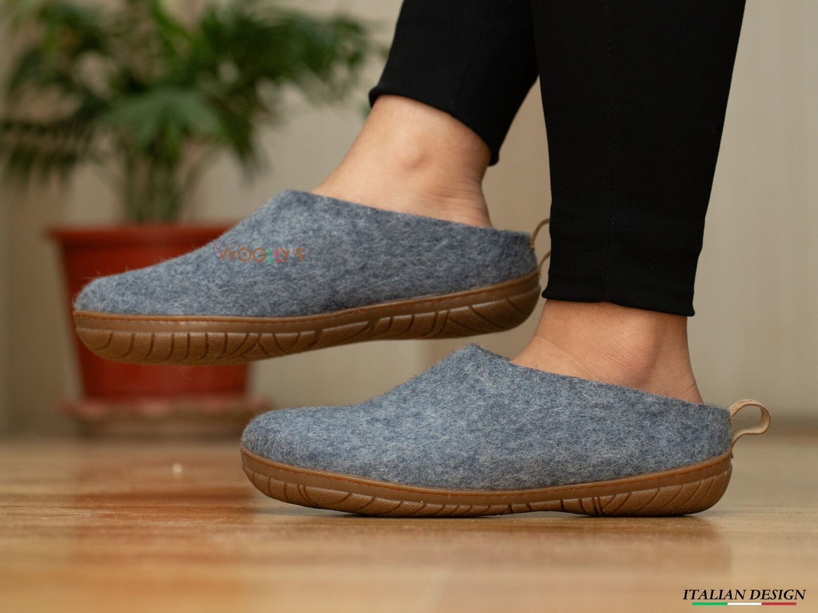 Denim Outdoor Open Heel Slippers with Rubber Sole – Handmade comfort & Durable
