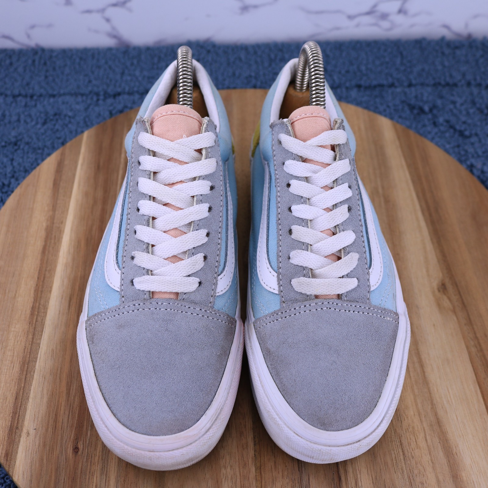 Vans Old Skool Pastel Platform Color Block Blue Pink Yellow Grey Men 5 Women 6.5
