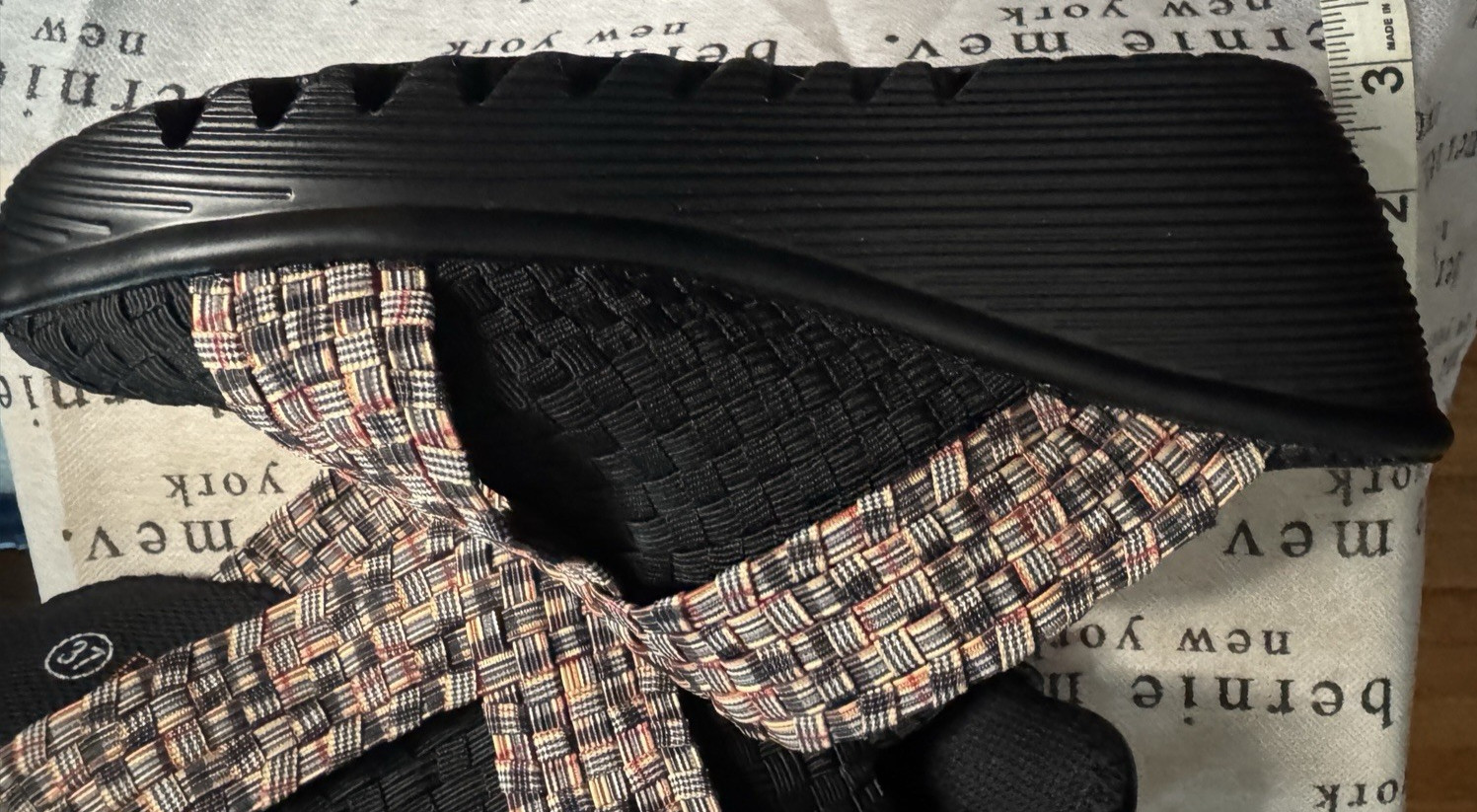 NEW Bernie Mev Multicolor Slip-On Open Toe Wedge Women’s Size US 6 & 6.5 – EU 36