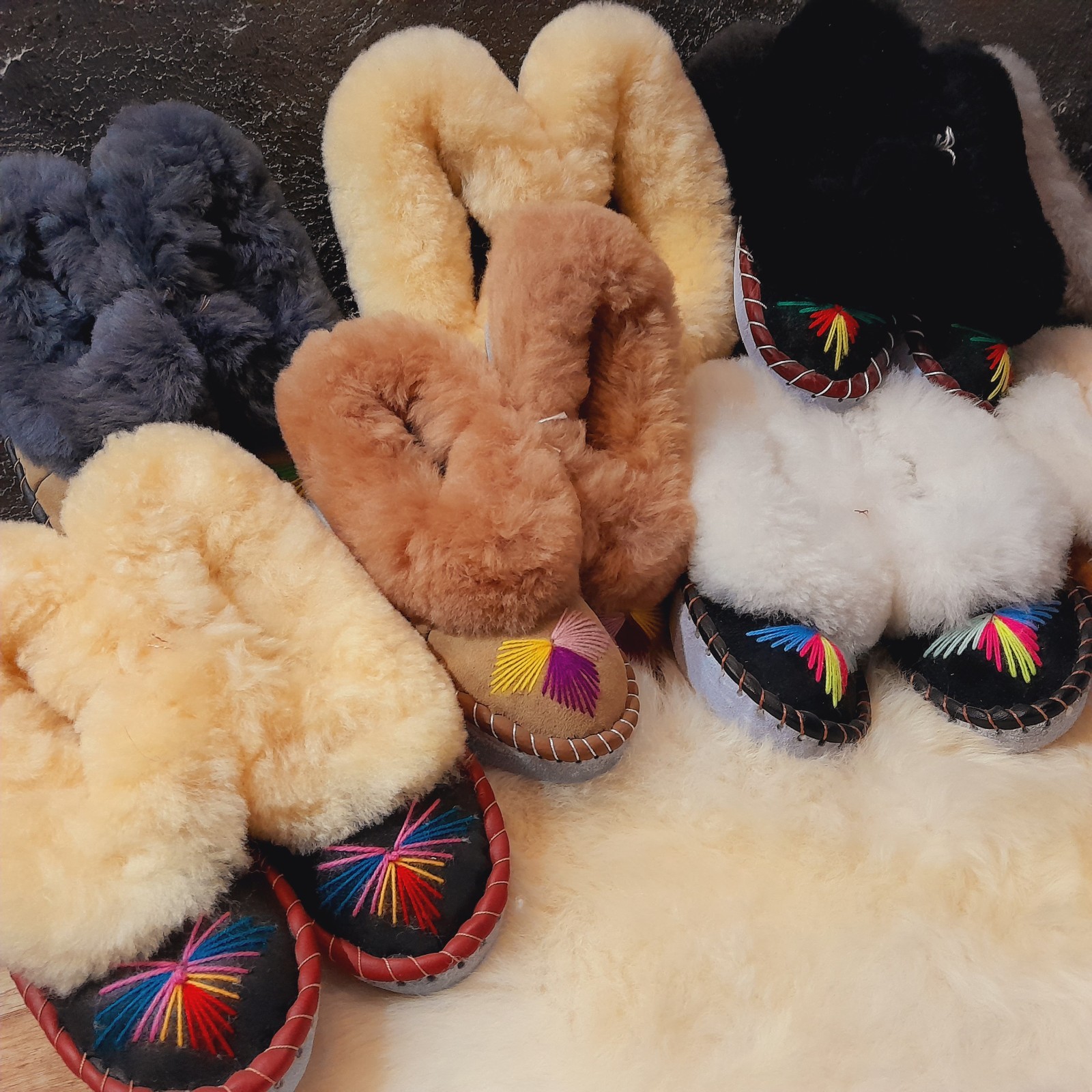 Ladies Leather Wool Winter Huts Shoes Lambskin Slippers ZAKOPIANKI Slippers