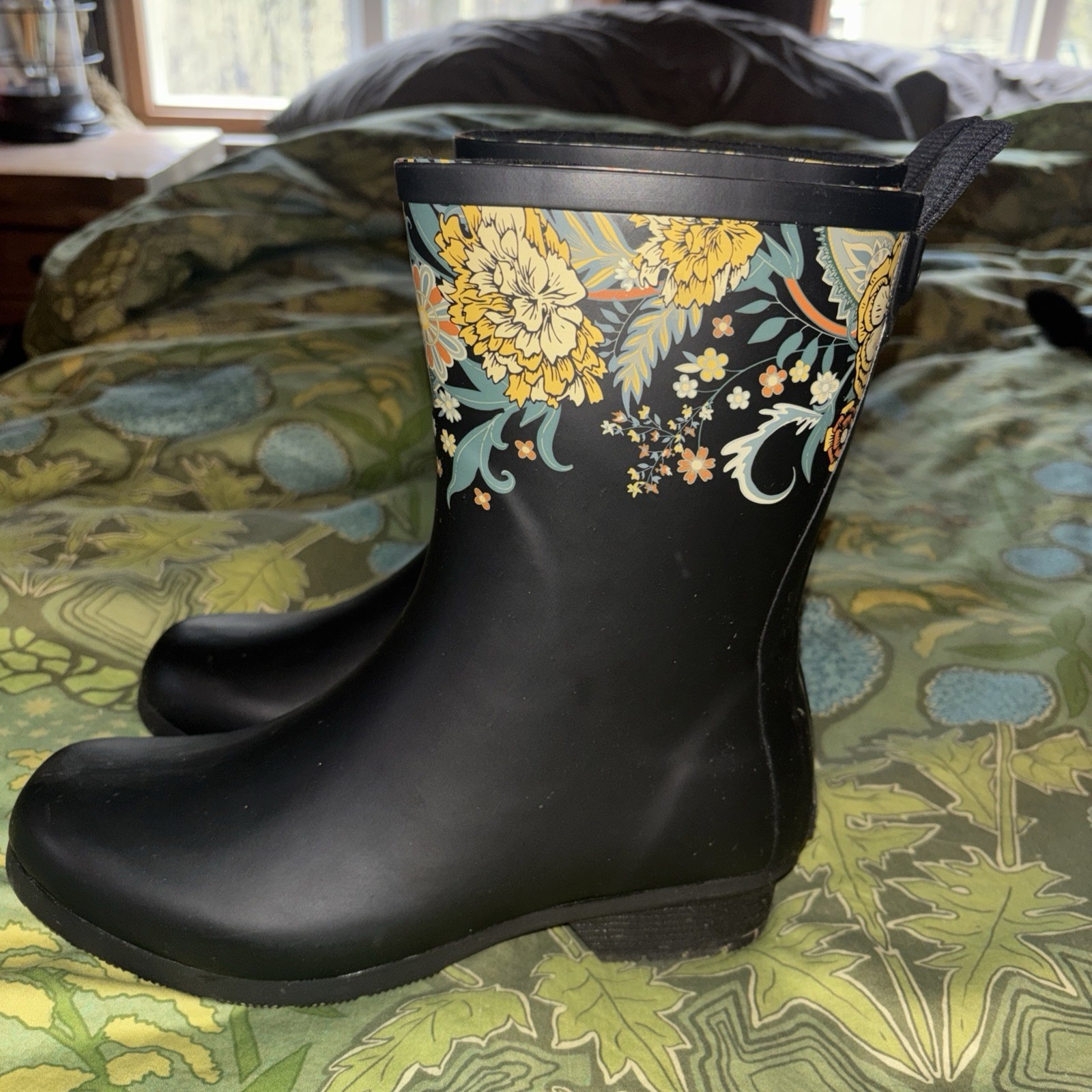 Chooka Floral Rubber Rainboots Waterproof Size 7