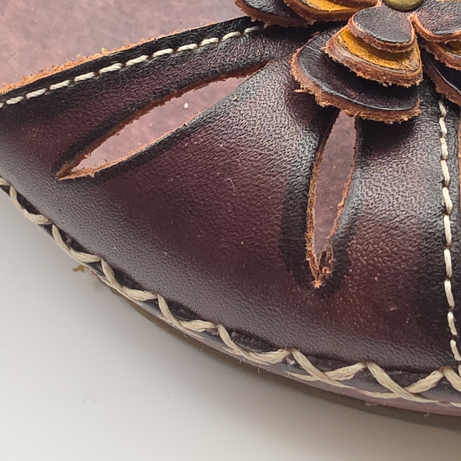 L’Artiste by Spring Step Lilith-BR Brown Leather Floral Wedge Sandals Women’s 39
