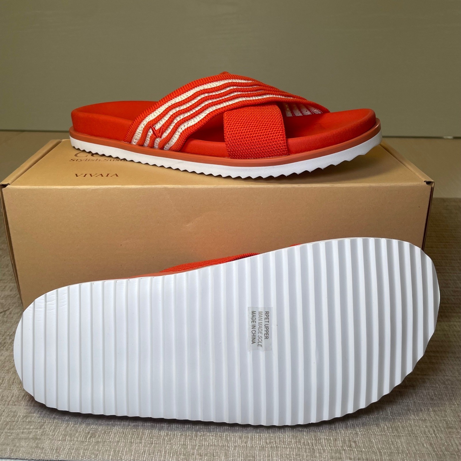VIVAIA Criss Cross Straps Slides (Natalia) EU 37/ US 6.5