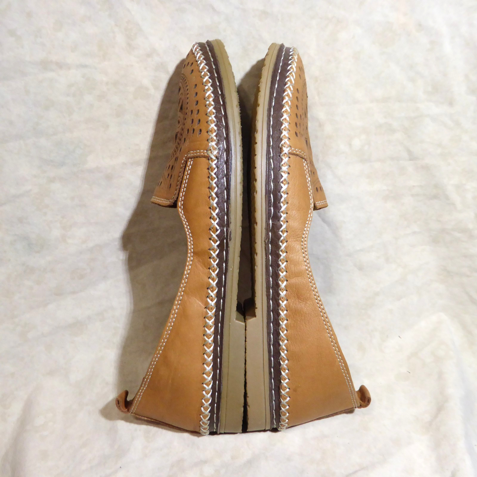 🩰 Spring Step Ingrid Loafer Flats sz 10 M (41) Laser Cut Whiskey Brown Leather
