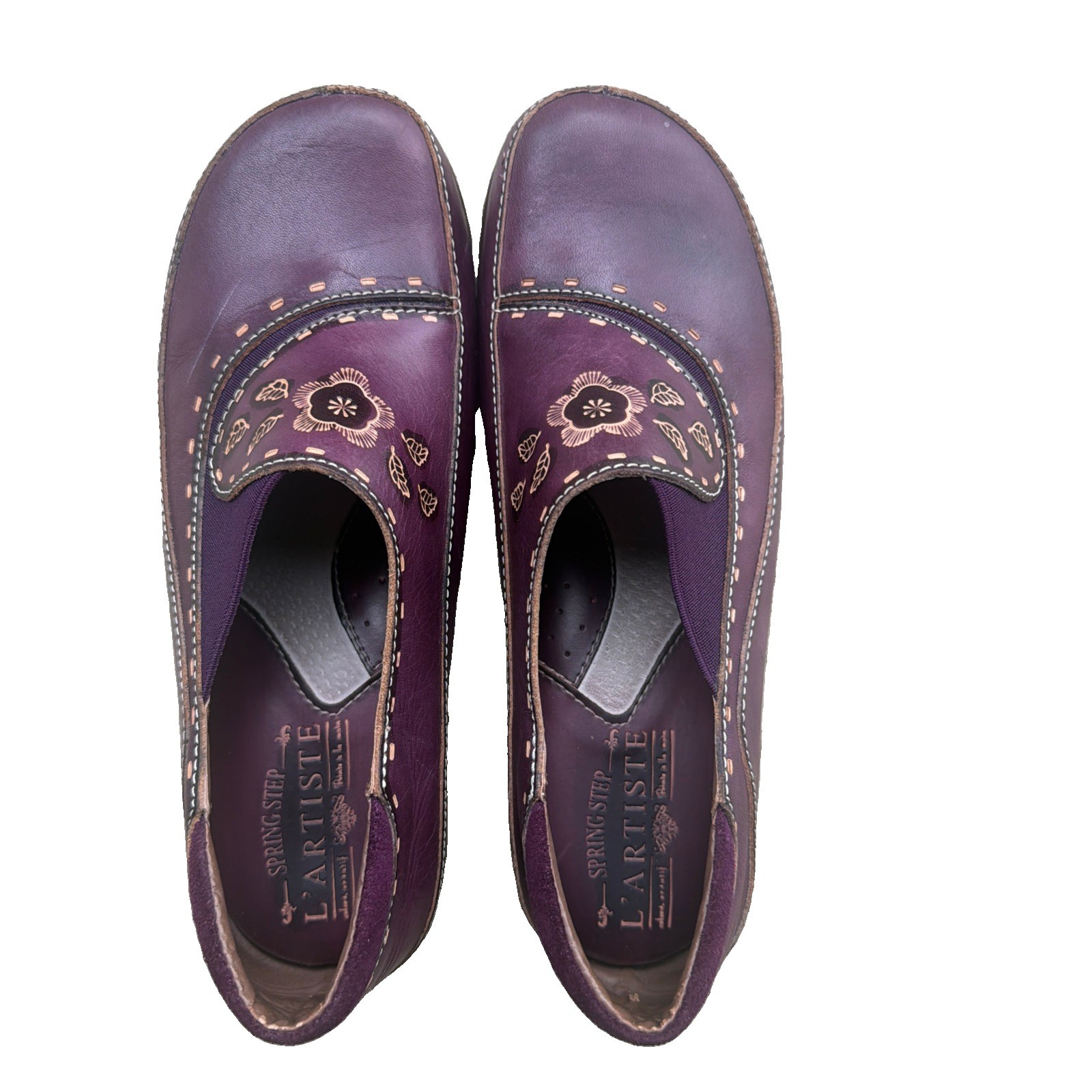 Spring Step L’Artiste Burbank Purple Leather Clogs Women’s EU 38 US 8