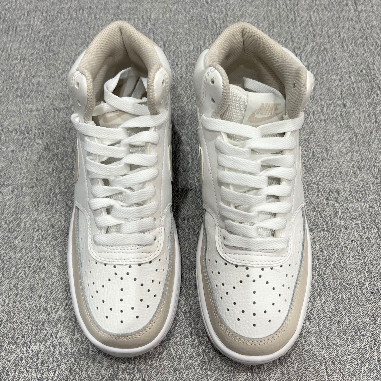 Nike Court Vision Mid White Light Orewood Brown Women Size 7 CD5436-106 Sneakers