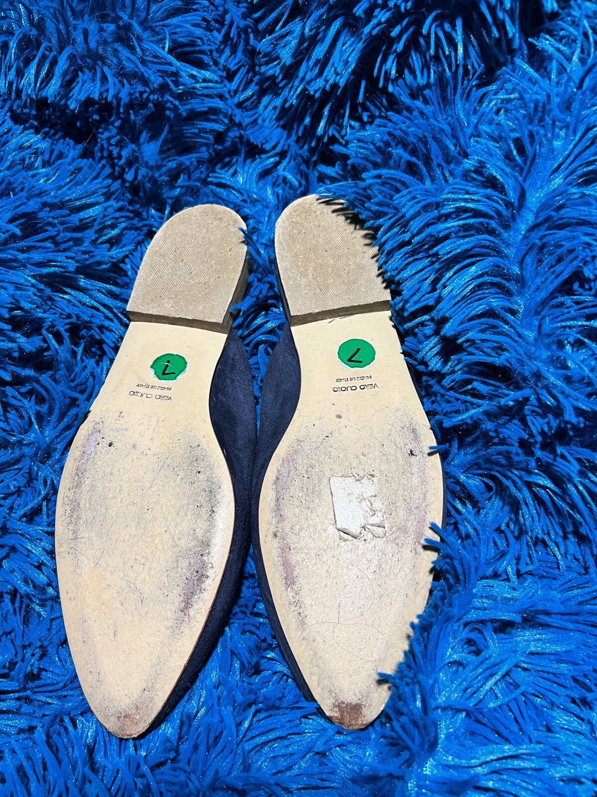 Le Monde Beryl Suede Mules * Blue * Semi-Pointed Toes