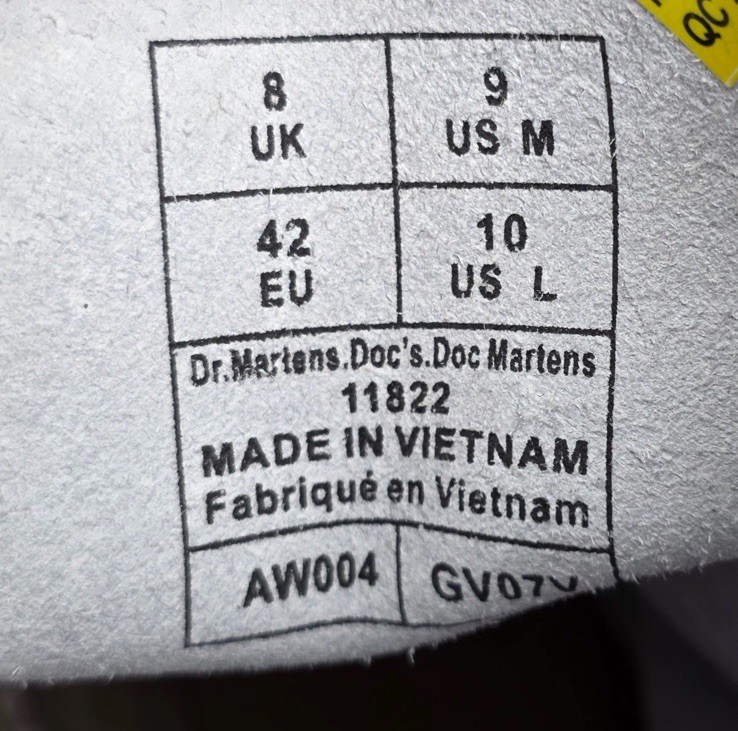 Dr. Martens 1460 Boots Unisex US Men 9 Women 10 White Smooth Leather 8-Eye