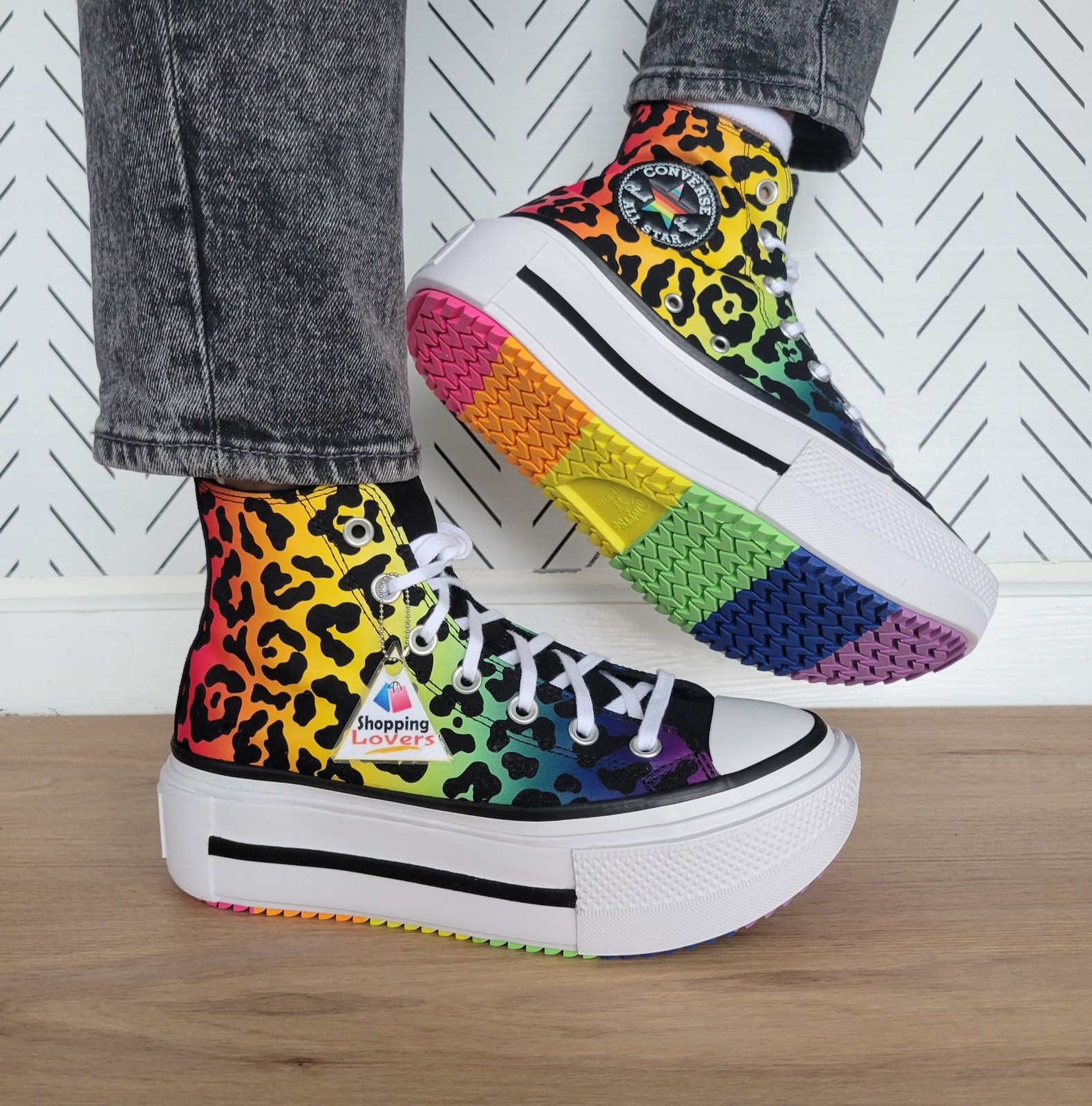 Converse Chuck Taylor All Star Platform Pride Sz 7.5 Women Shoes Leopard A15782C