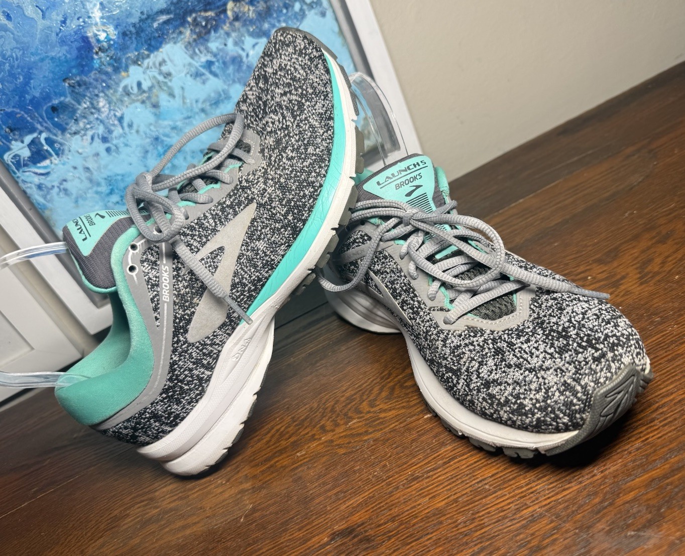 Brooks Launch 5 Women’s Running Shoes Gray Teal Size 8.5