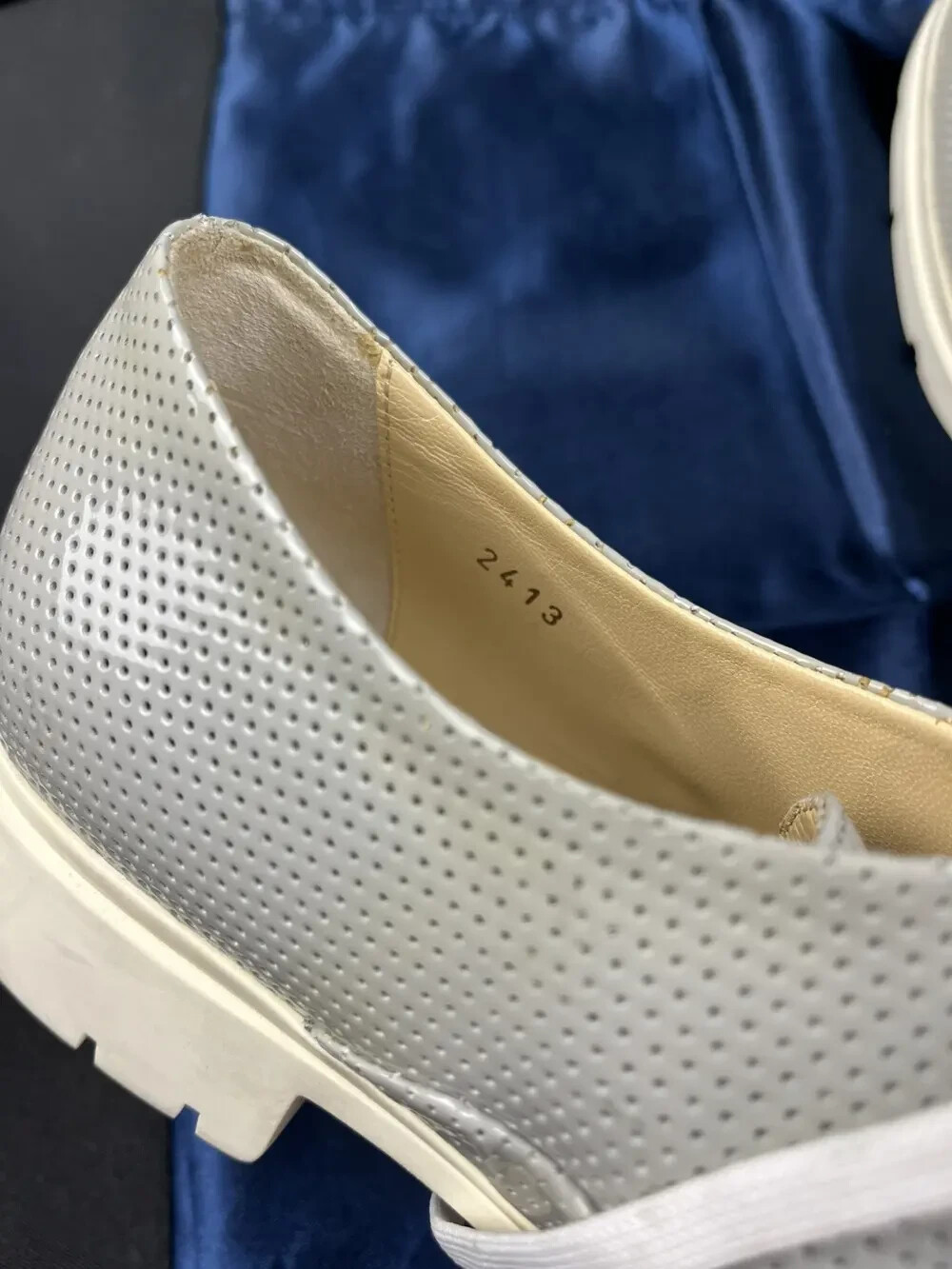 Fabi perforated leather women derby style platform shoes