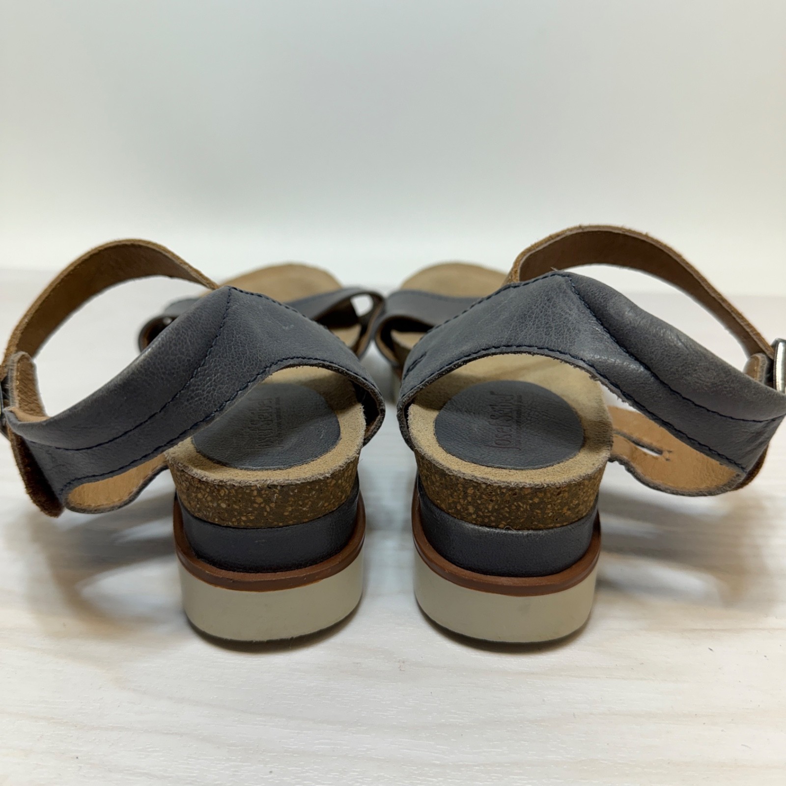 JOSEF SEIBEL Clea 01 Leather Cork Platform Heel Sandal Women’s Sz 37