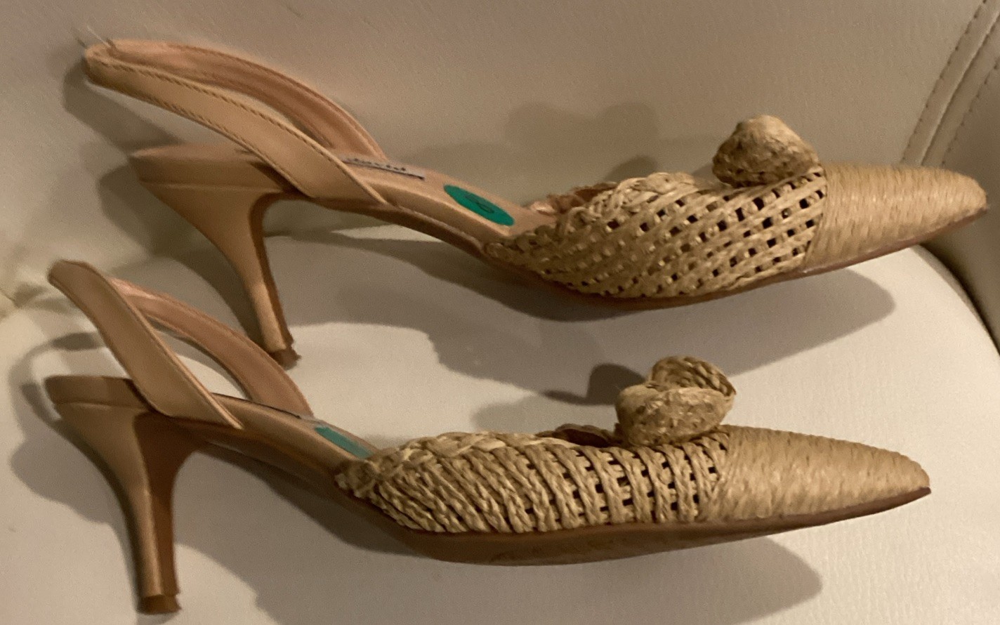 Charles David Allyson Raffia Slingback Pump Heel Shoes Size 8M NEW See Disc