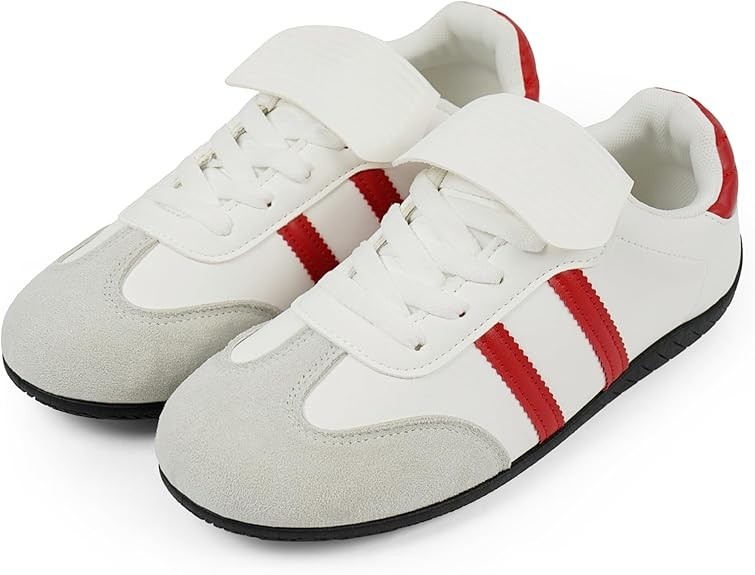 Tigeridea Women White RED Stripe Mary Jane Sneakers Shoes Size 7.5 New