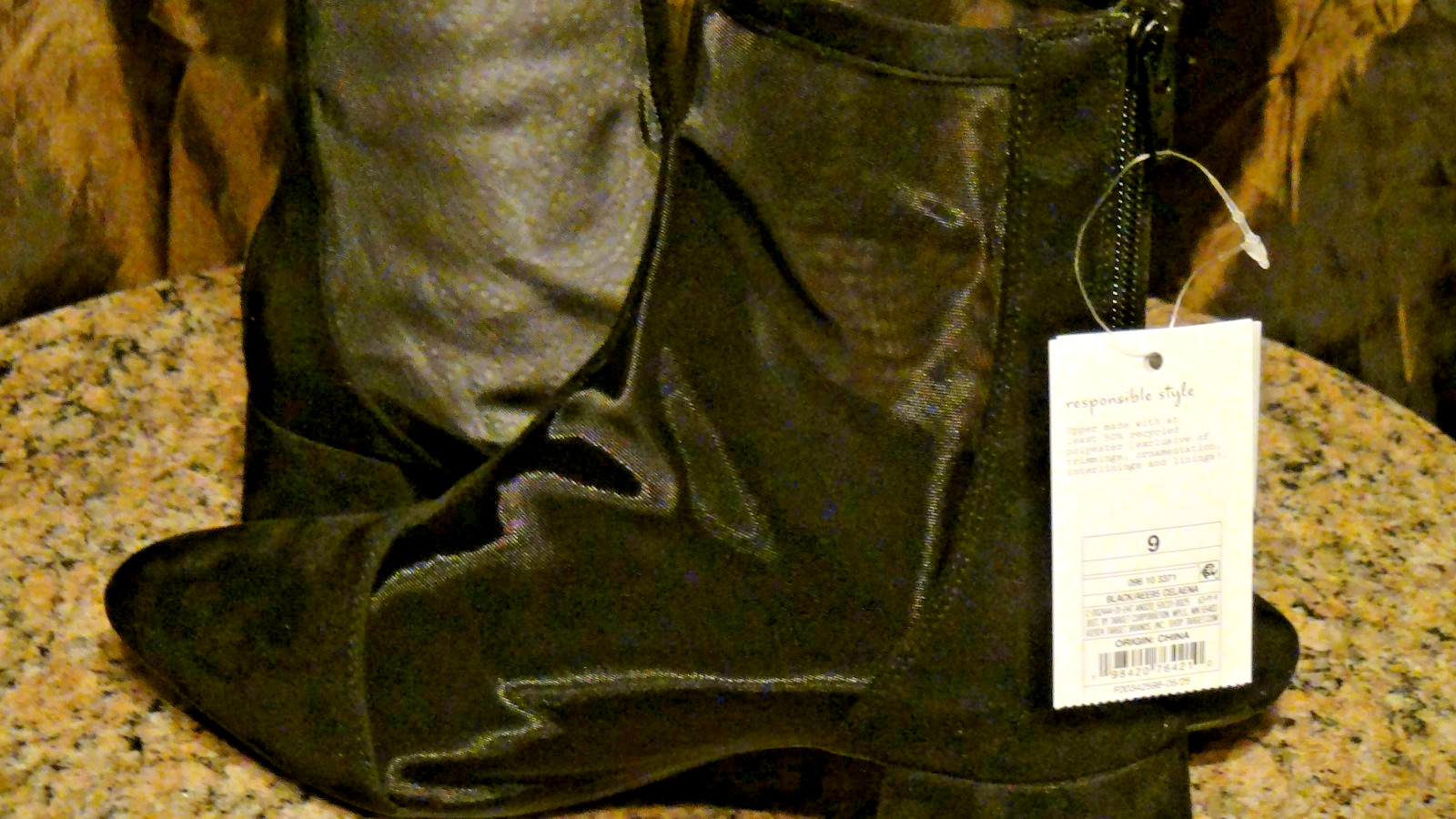 Women’s Celaena Mid-calf 1.75″ Heel See-thru Boots Size 9 Black A New Day