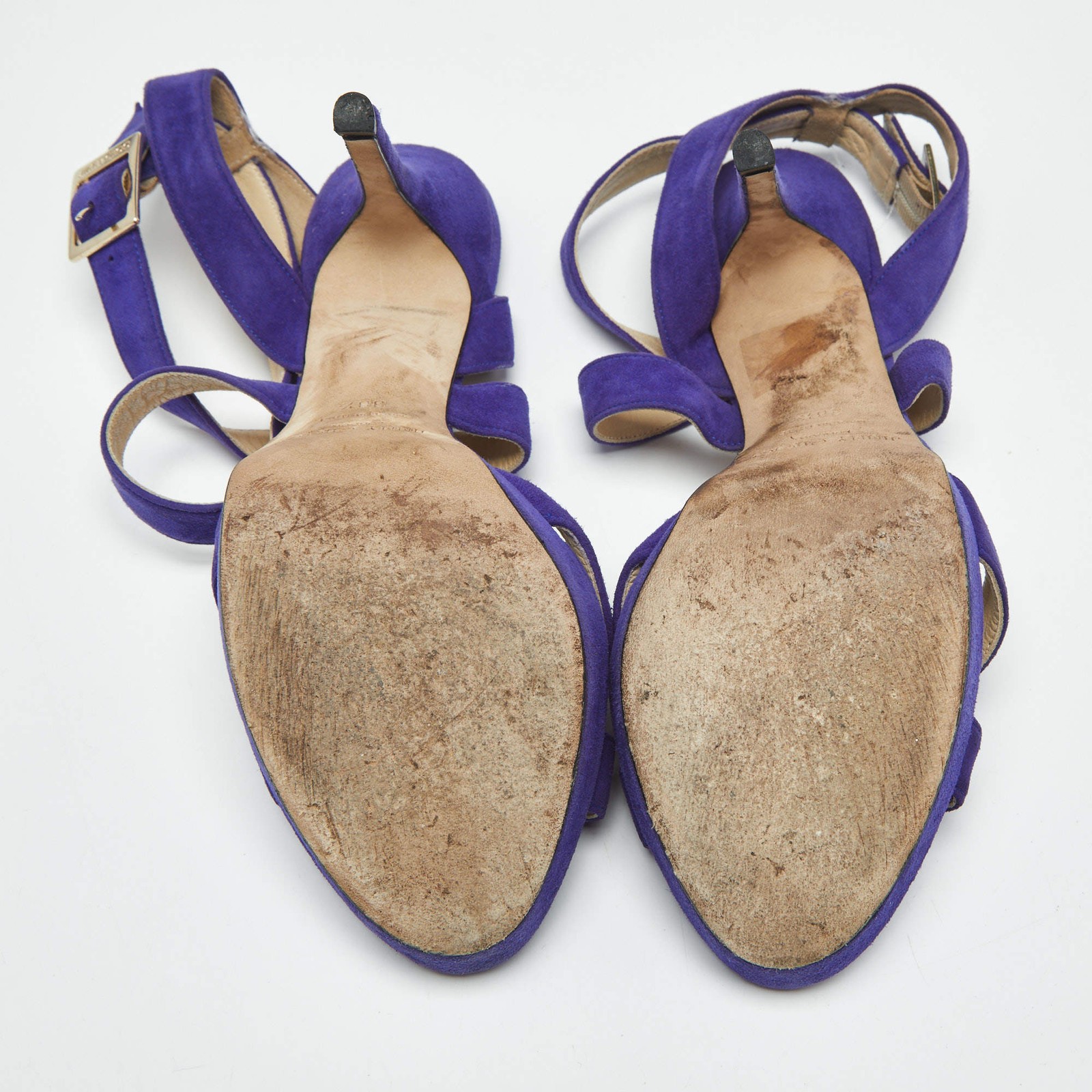 Jimmy Choo Purple Suede Maitai Platform Sandals Size 38.5