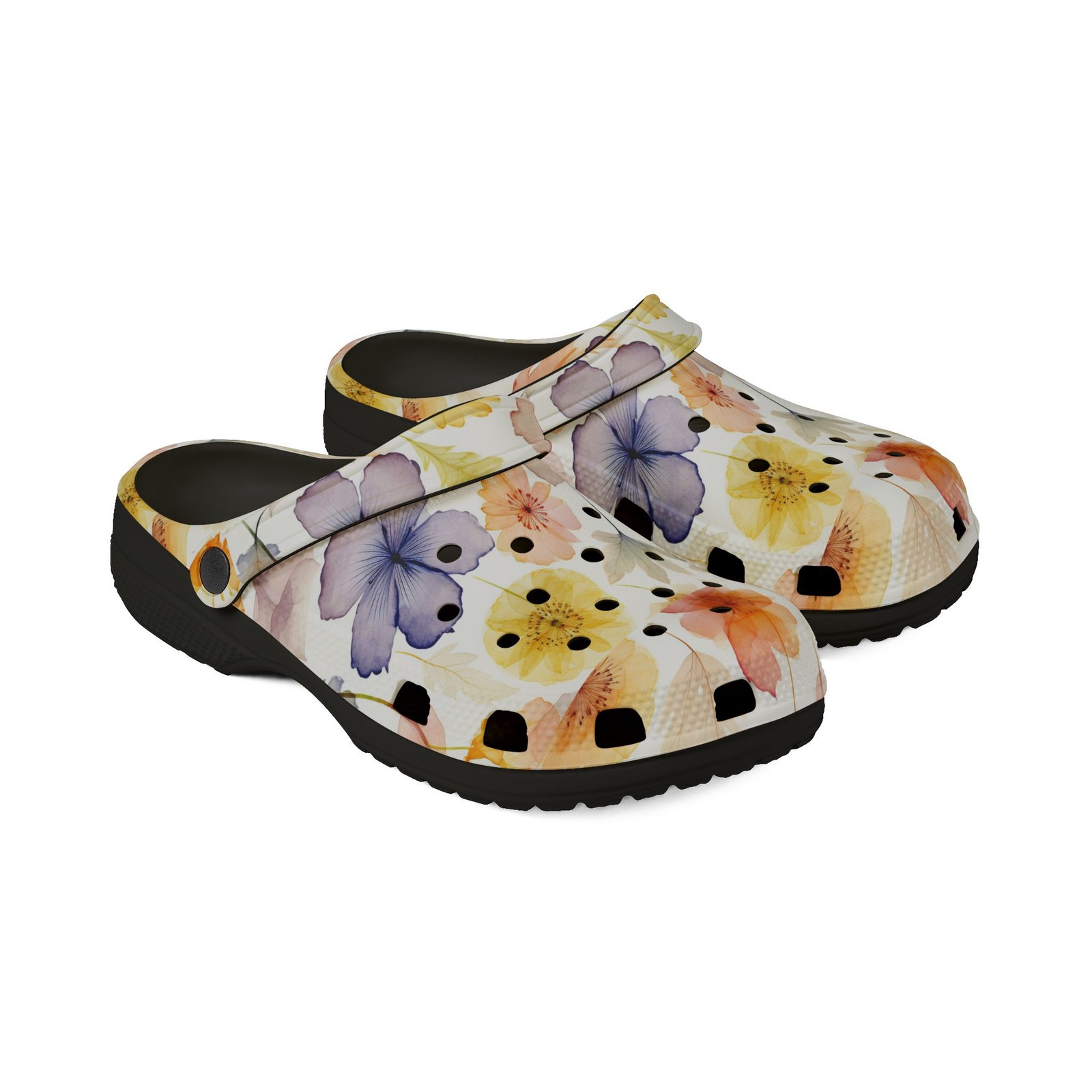 Watercolor Floral Clogs Shoes | Floral EVA Foam Slip-On Clogs