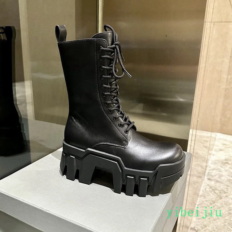 Womens Punk Gothic Lace Up Ankle Boots Platform Thick Sole Heel Shoes Motorcycle