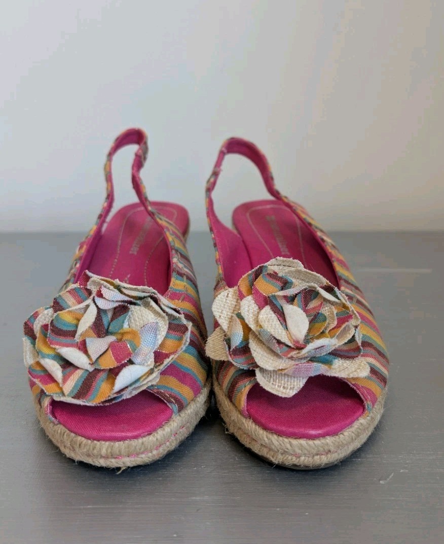 Naturalizer Women’s Multicolor Slingback Wedge Sandals 8 M
