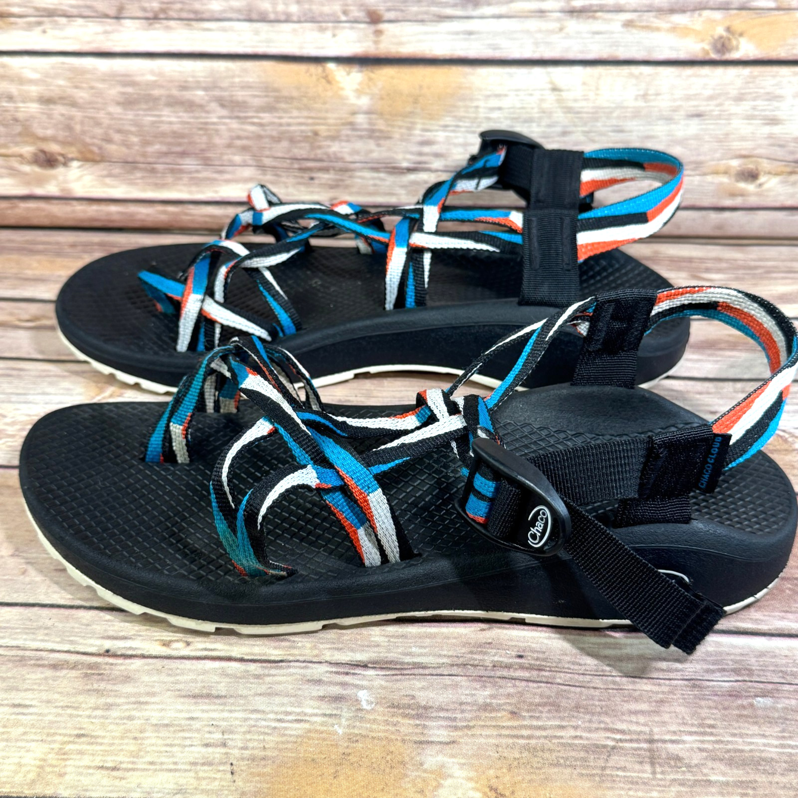 Chaco Z/Cloud X2 Sport Womens Hiking Water Sandals Teal Orange Black 11