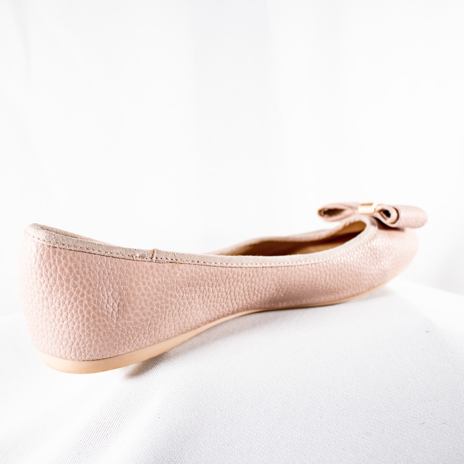 TED BAKER IMMET Pink Lavender Logo Women Flat Ballerina Bow Shoes Size 8.5