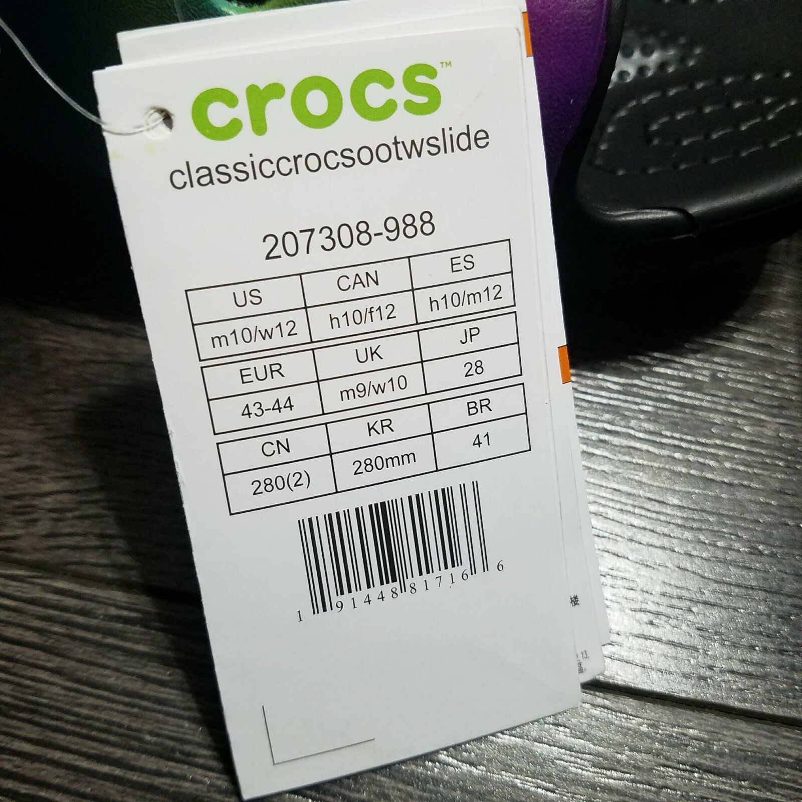 CROCS Classic Out Of This World Glow in the Dark Slide Sandals Mens 10 Womens 12